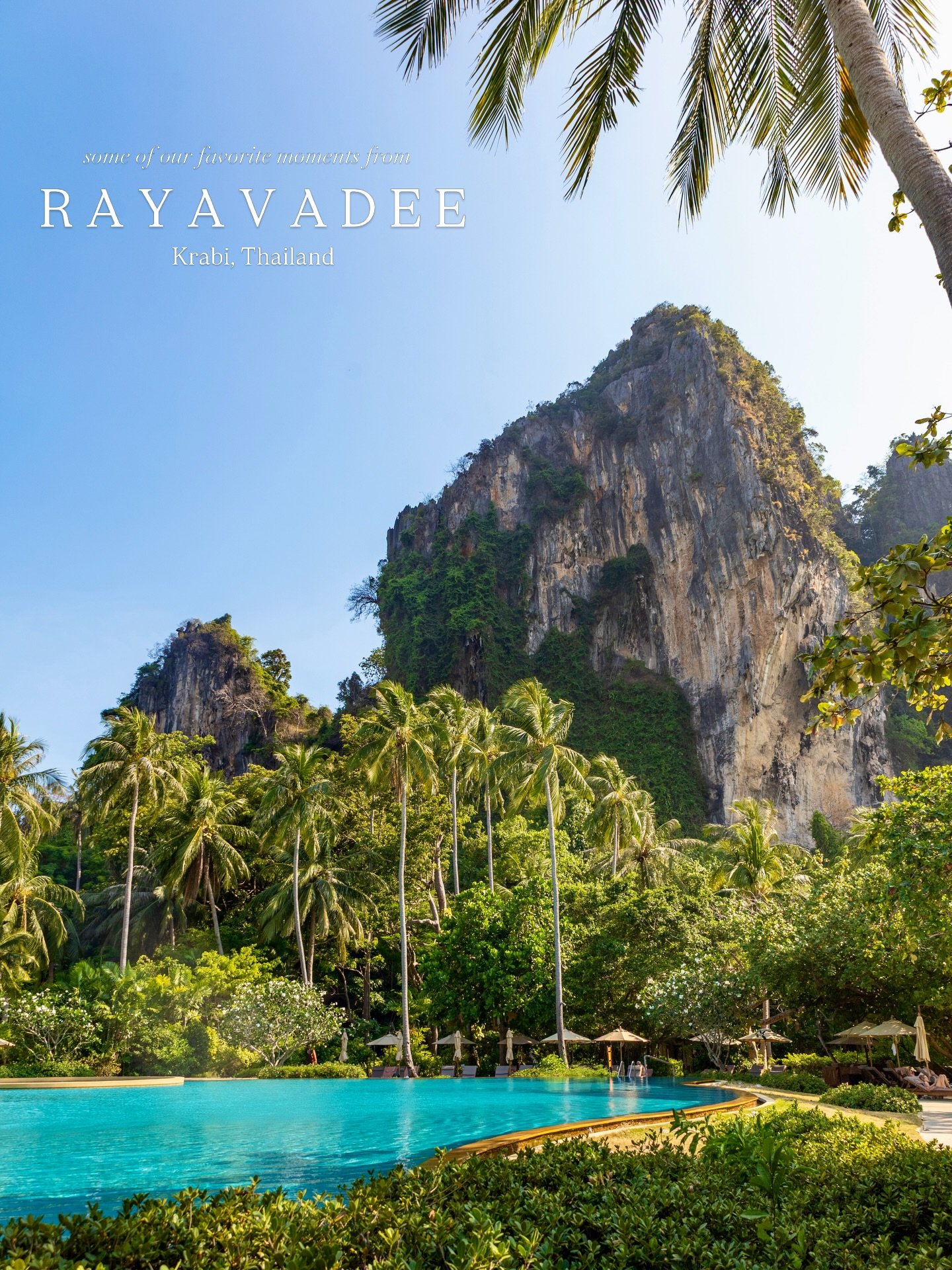 A few of our favorite photos from our recent stay at @rayavadee.krabi 😍🇹🇭

Widely known as one of Thailand&rsquo;s most iconic luxury resorts, Rayavadee sits in Krabi on the edge of Railay Beach, framed by the beautiful Andaman Sea, towering limes