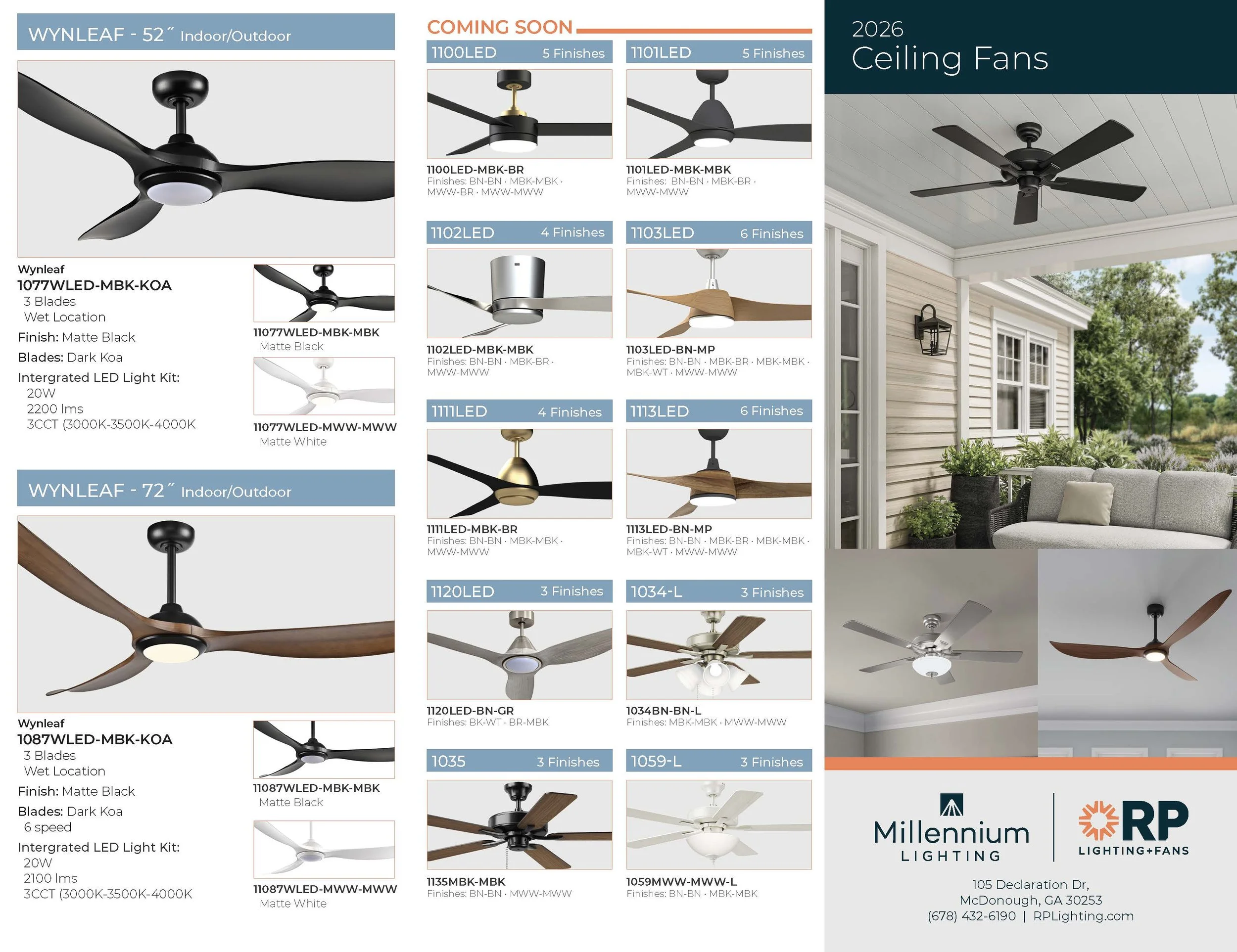 2026 Ceiling Fans - Millennium RP