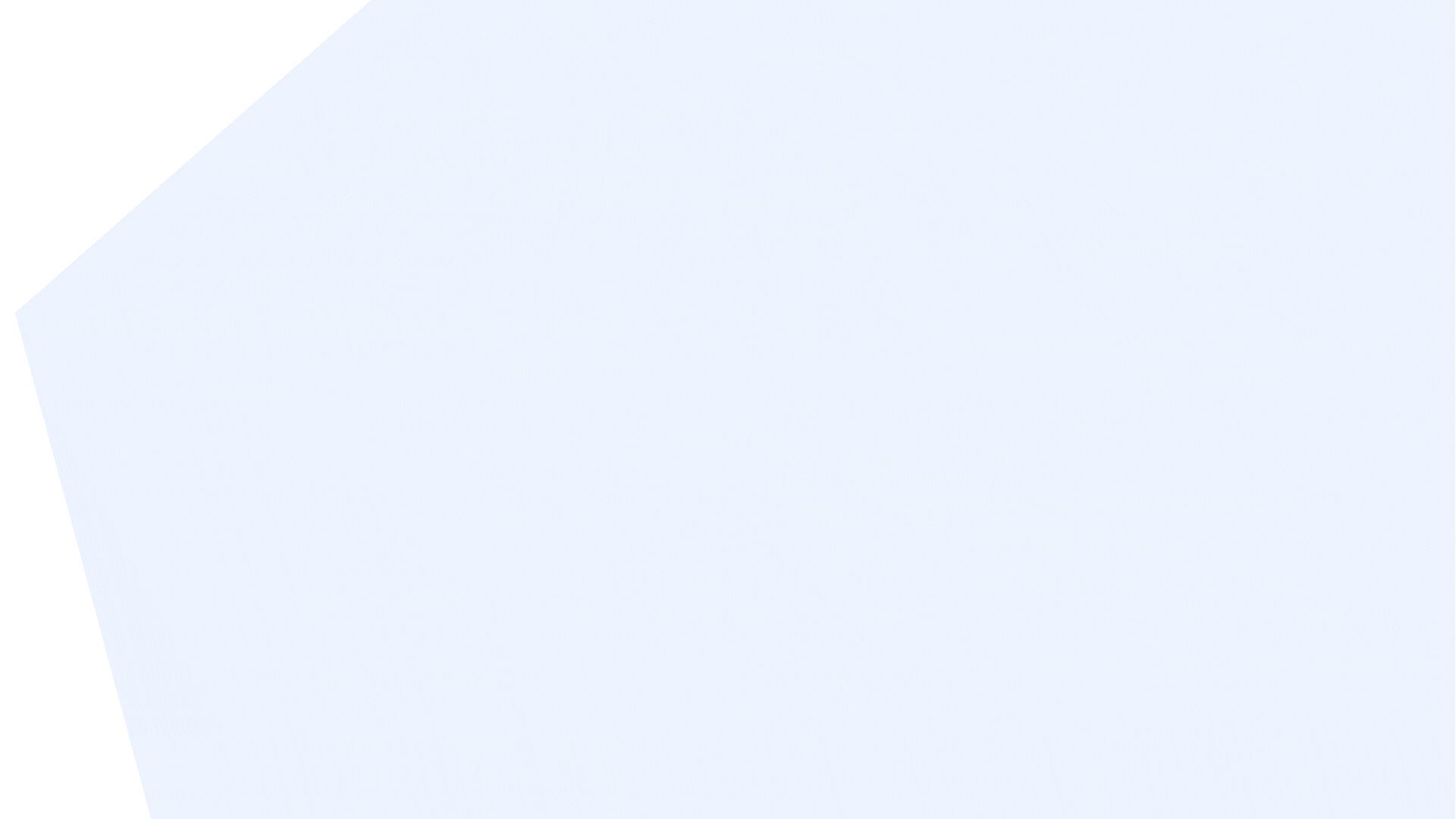 An abstract background with shades of light purple and blue, featuring a large white pentagon shape in the center and a triangle shape in the top left corner.