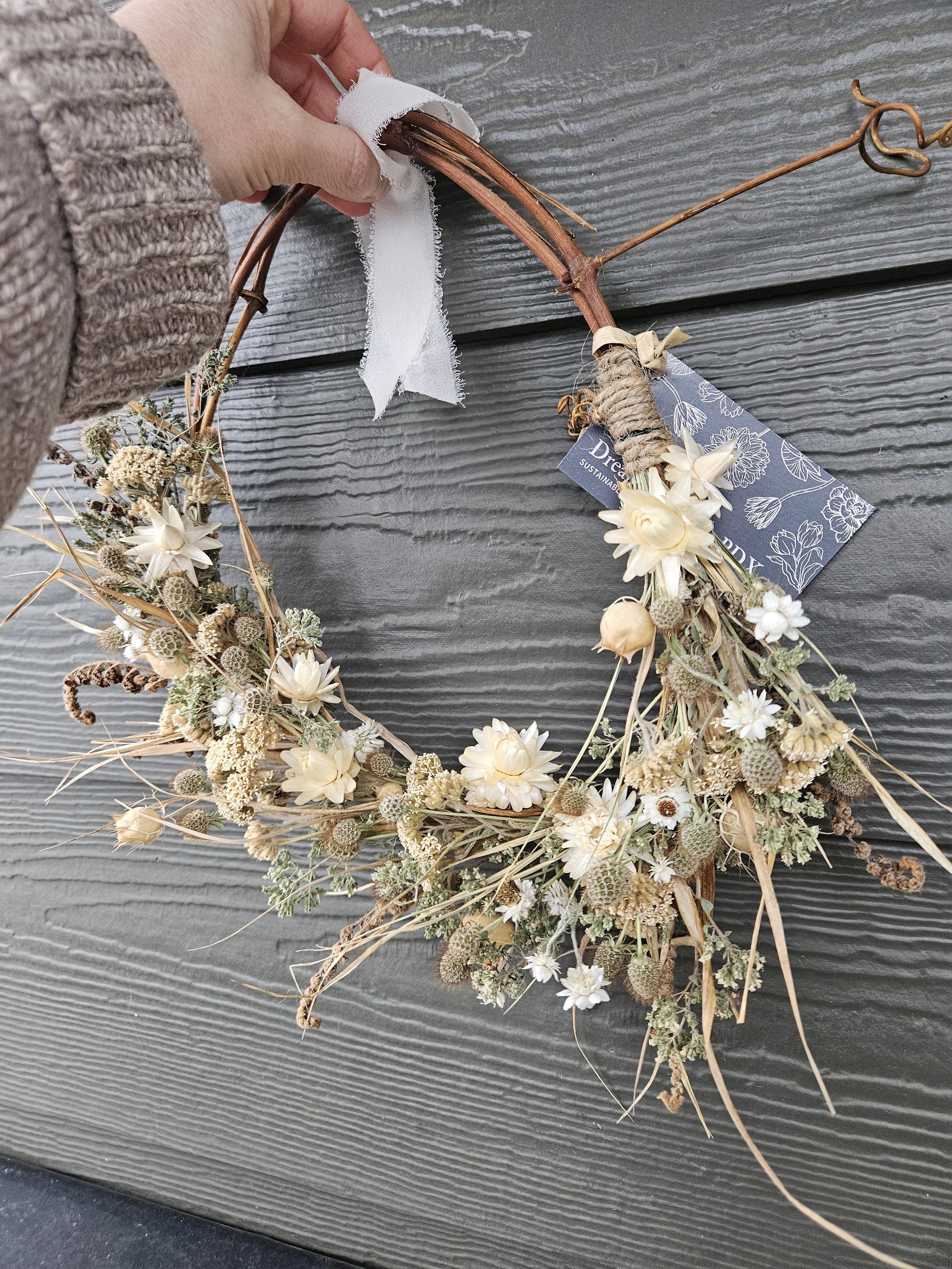 Dried floral wreath