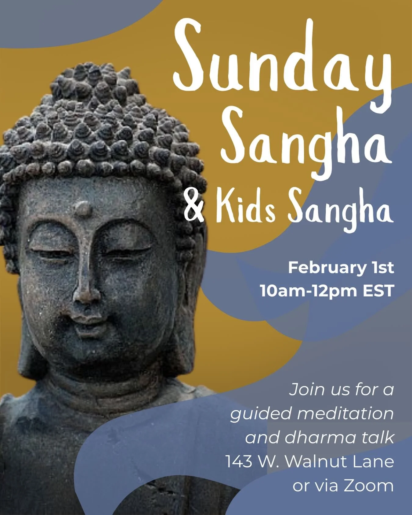 Join us for Sunday Sangha and Kid&rsquo;s Sangha tomorrow, Feb 1st 10-12pm EST at our temple or via Zoom! More information via link in bio. 

#heartsangha #womendharmateachers #padmaod #phillymeditation