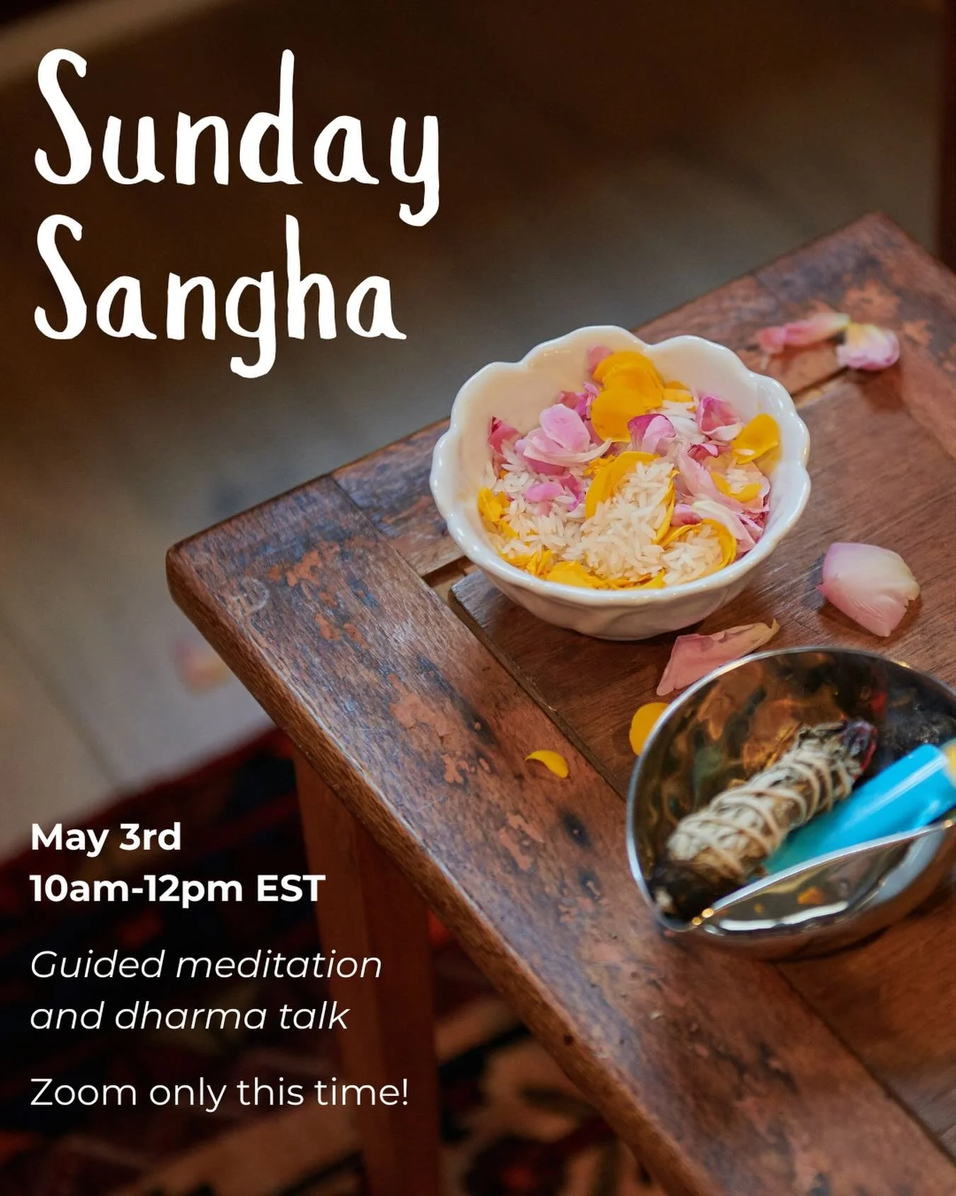 Join us this weekend for our next Sunday Sangha, May 3rd, at 10am, at our Padma Od Temple in the Germantown neighborhood of Philadelphia. Meditation? A dharma talk? And community?? What more could you ask for??
