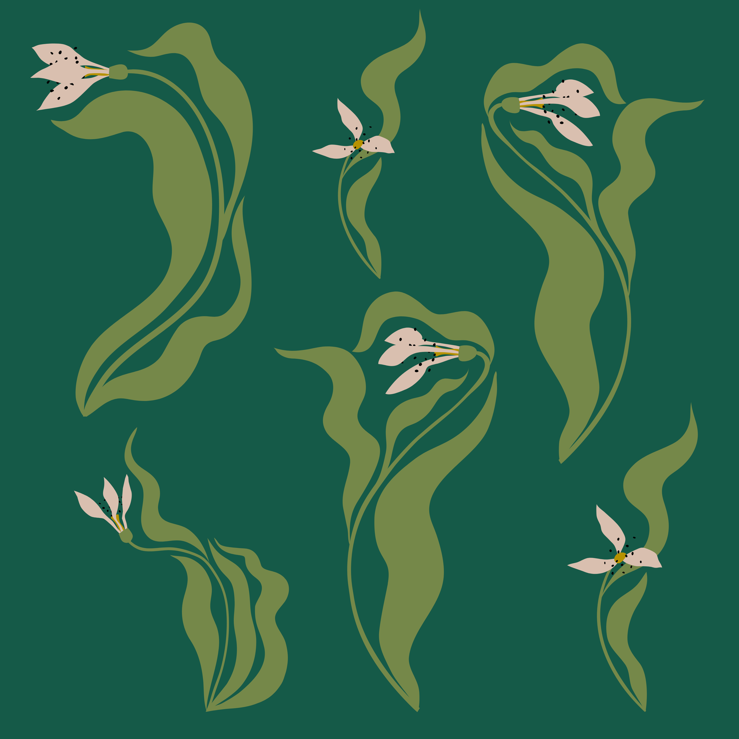 Dancing Flowers - 8x8 giclée print