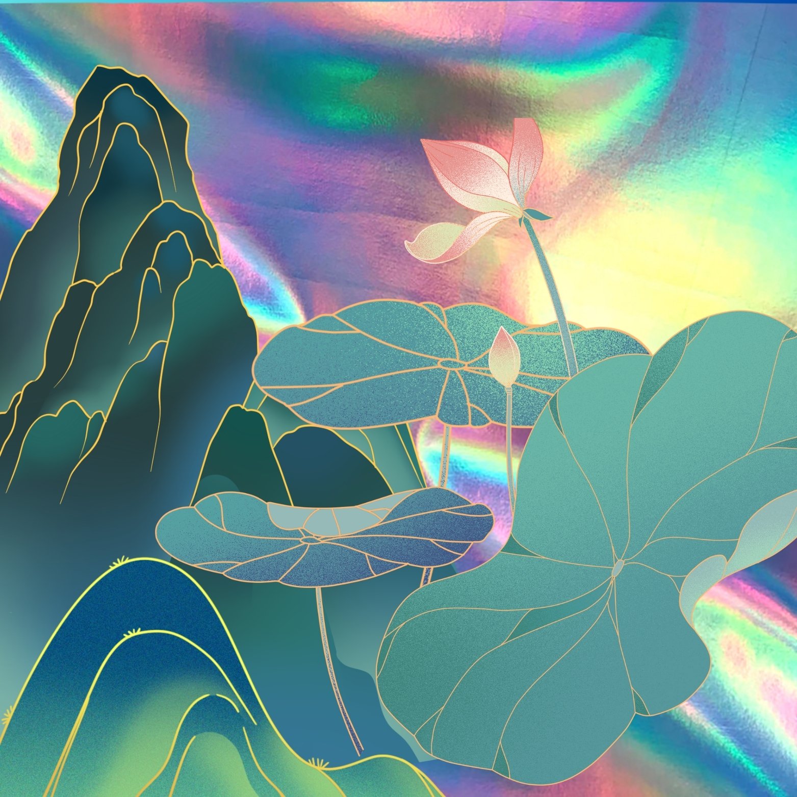 Lotus Mountain - 8x8 giclée print