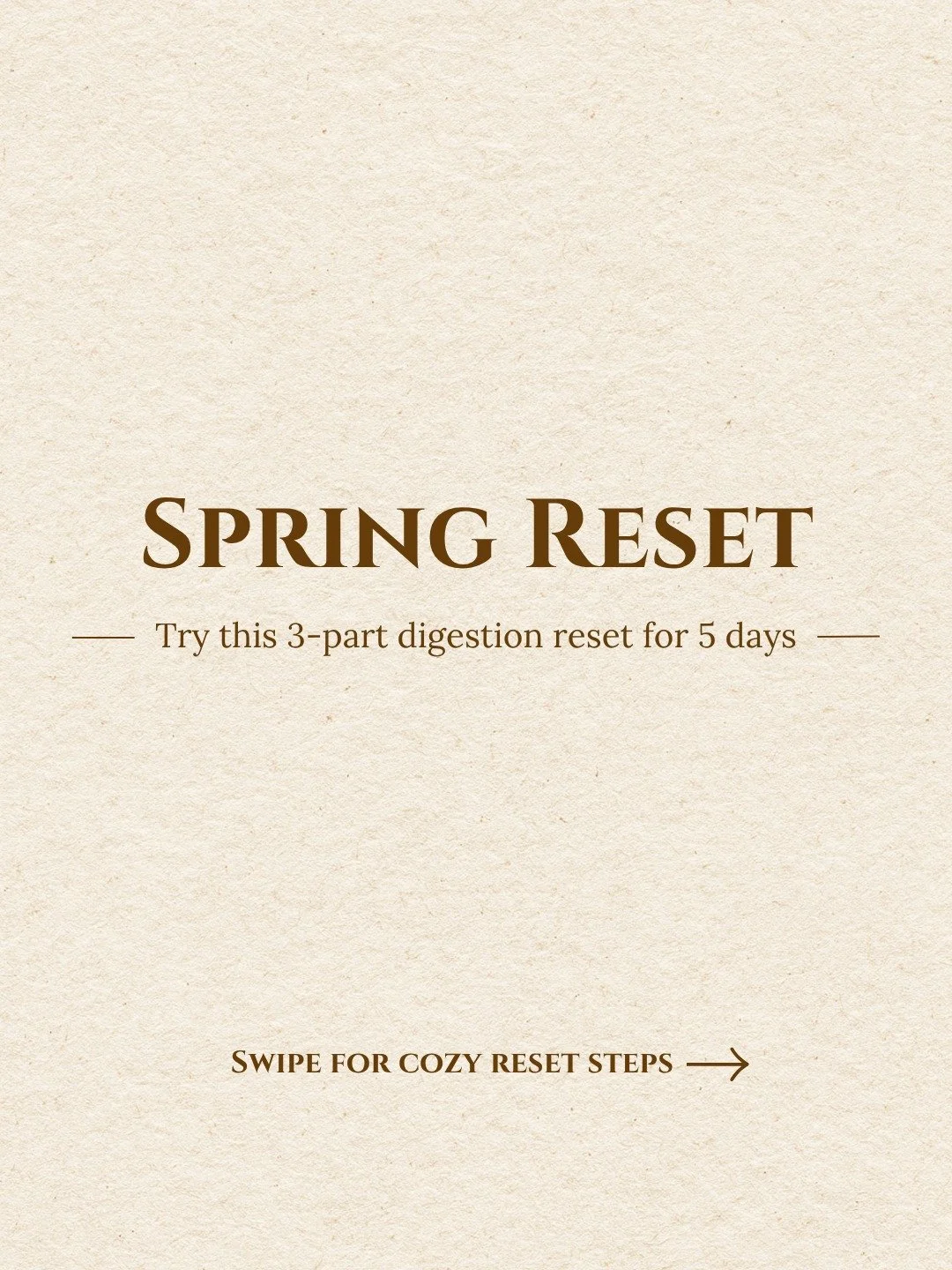 If &ldquo;spring reset&rdquo; content makes you feel like you have to overhaul your whole life, here is a softer option.

Try this 3-part digestion reset for 5 days:

1. Add bitters *before* your biggest meal (even a few arugula bites counts)

2. One