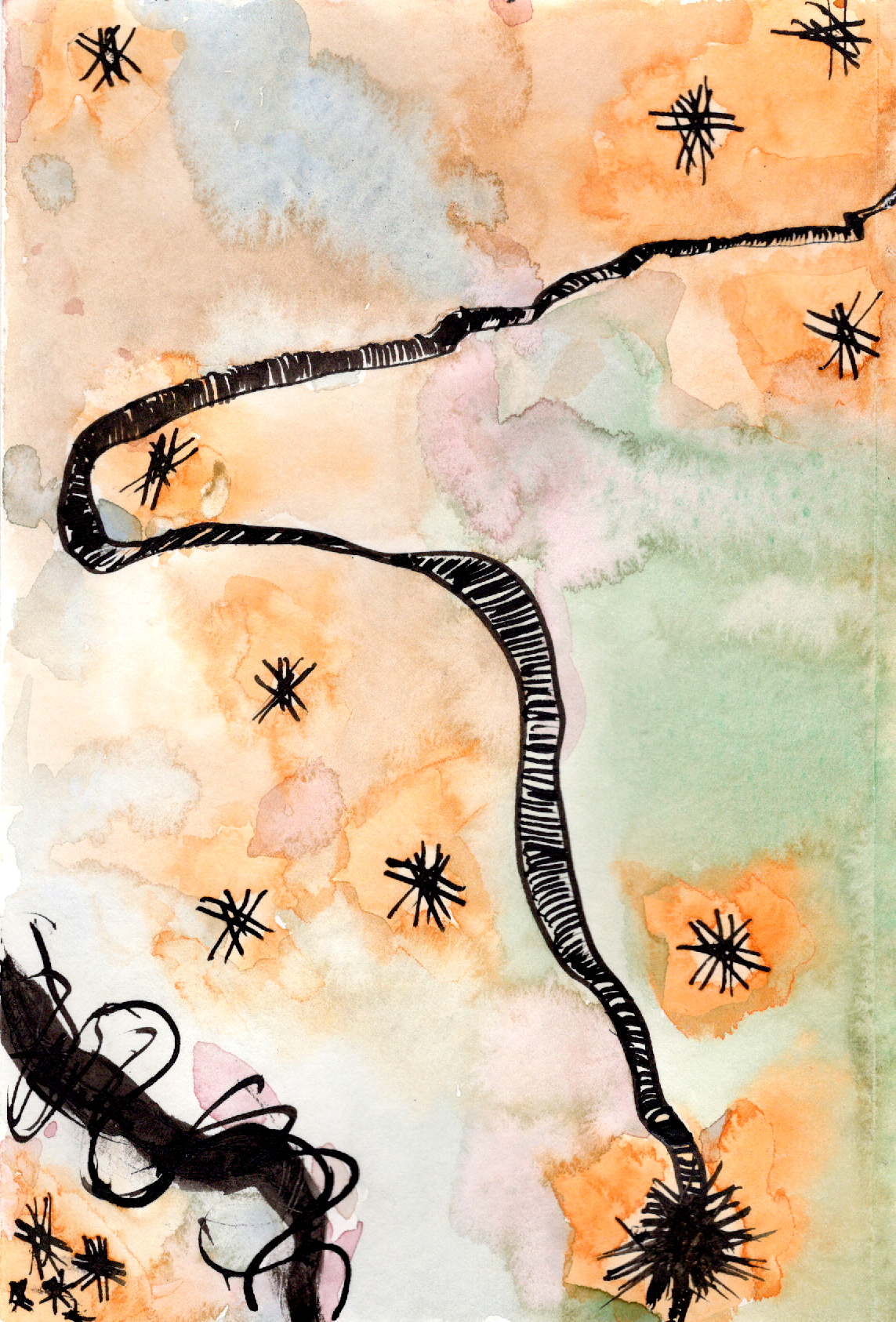 "Road To Enlightenment" 
Watercolor on Paper 
2025 Sketchbook