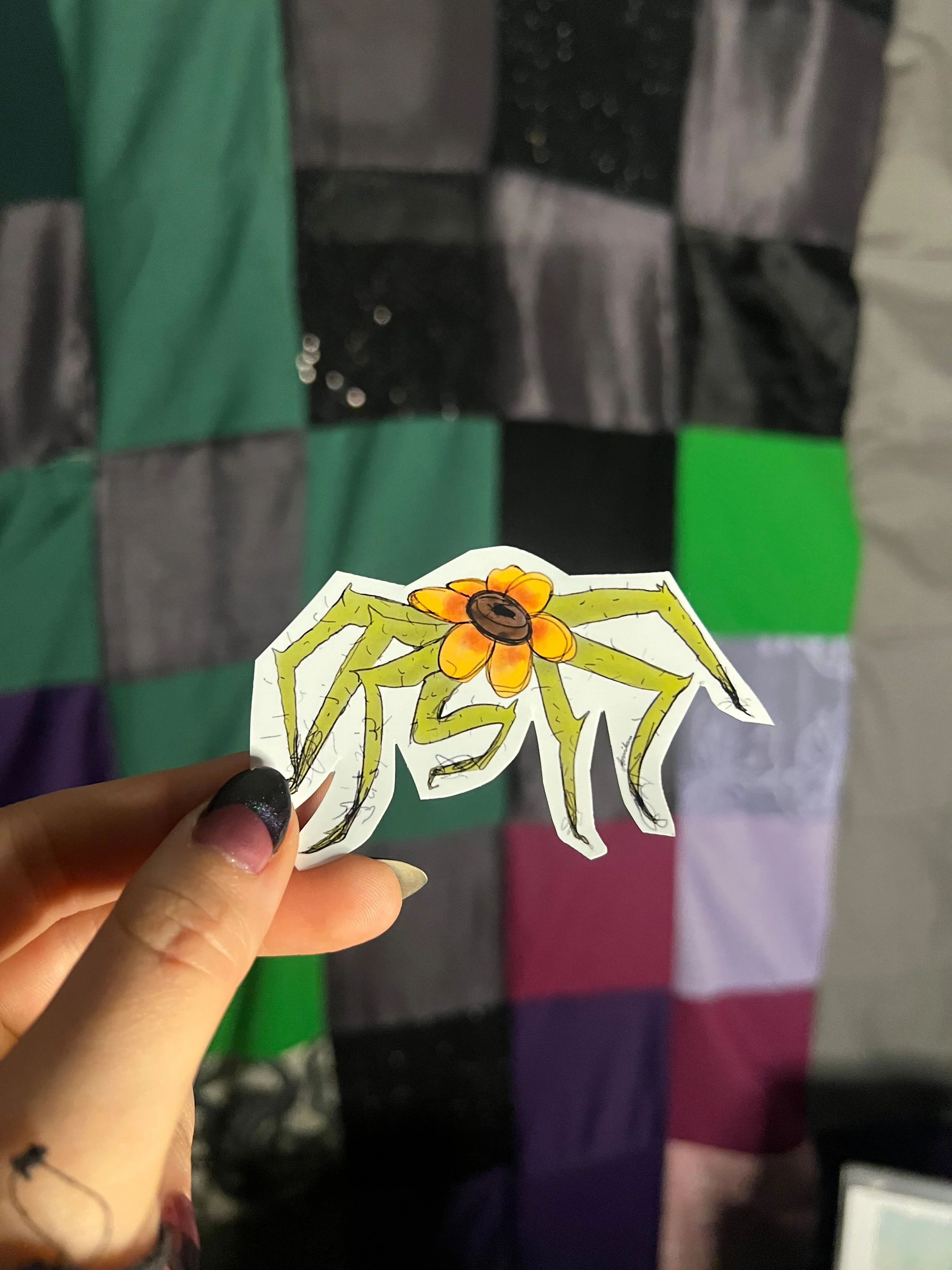 "Spider Flower Yellow Coneflower" Sticker - Digital Art