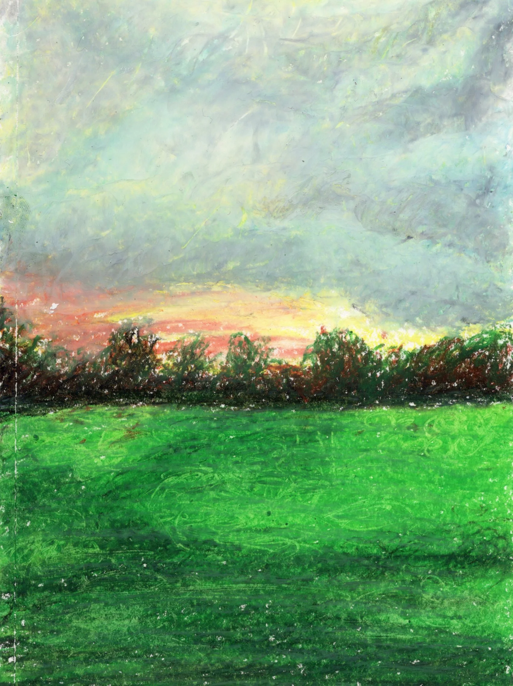 "Out My Car Window" 
Oil Pastels on Paper
2025 Sketchbook