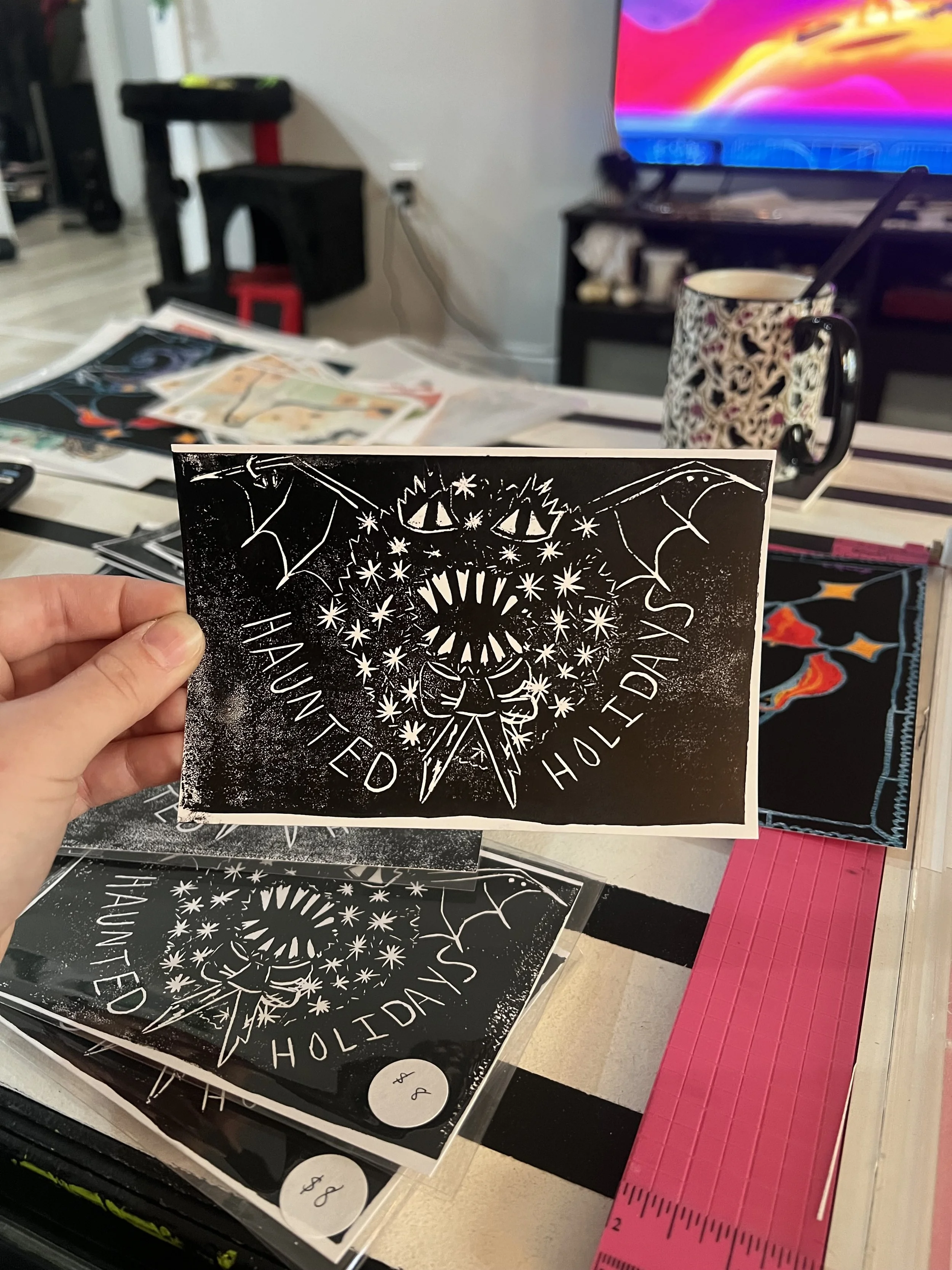 Hand Carved Lino Print