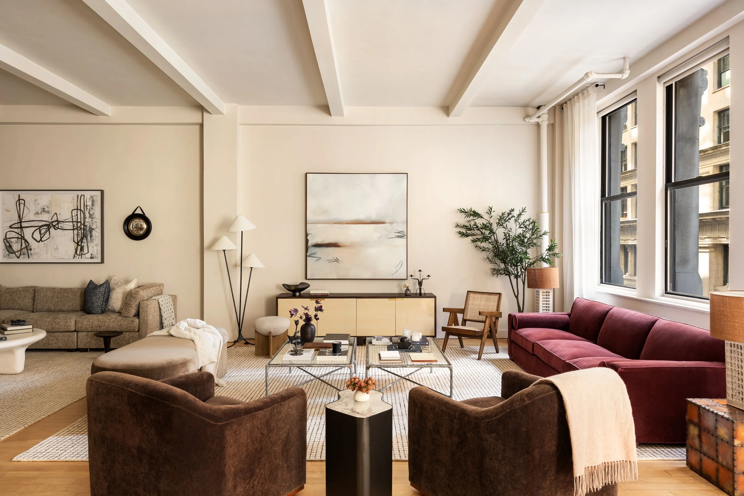 15 West 24th St, Flatiron, New York, Projects, Loudon, Staging, Styling, Interior Design, Real Estate, Luxury, Home, Living Room, City Views