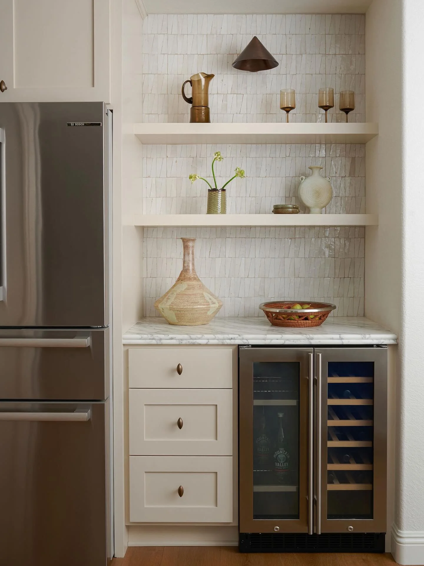 Because everyone loves a fun BEFORE &amp; AFTER!! 

Vintage styling pieces, funky mosaic zellige tile, oil rubbed bronze hardware and lighting - this coffee bar is a moment🤍

_________________________

Design: @californiarevivalstudio | Project: #CR