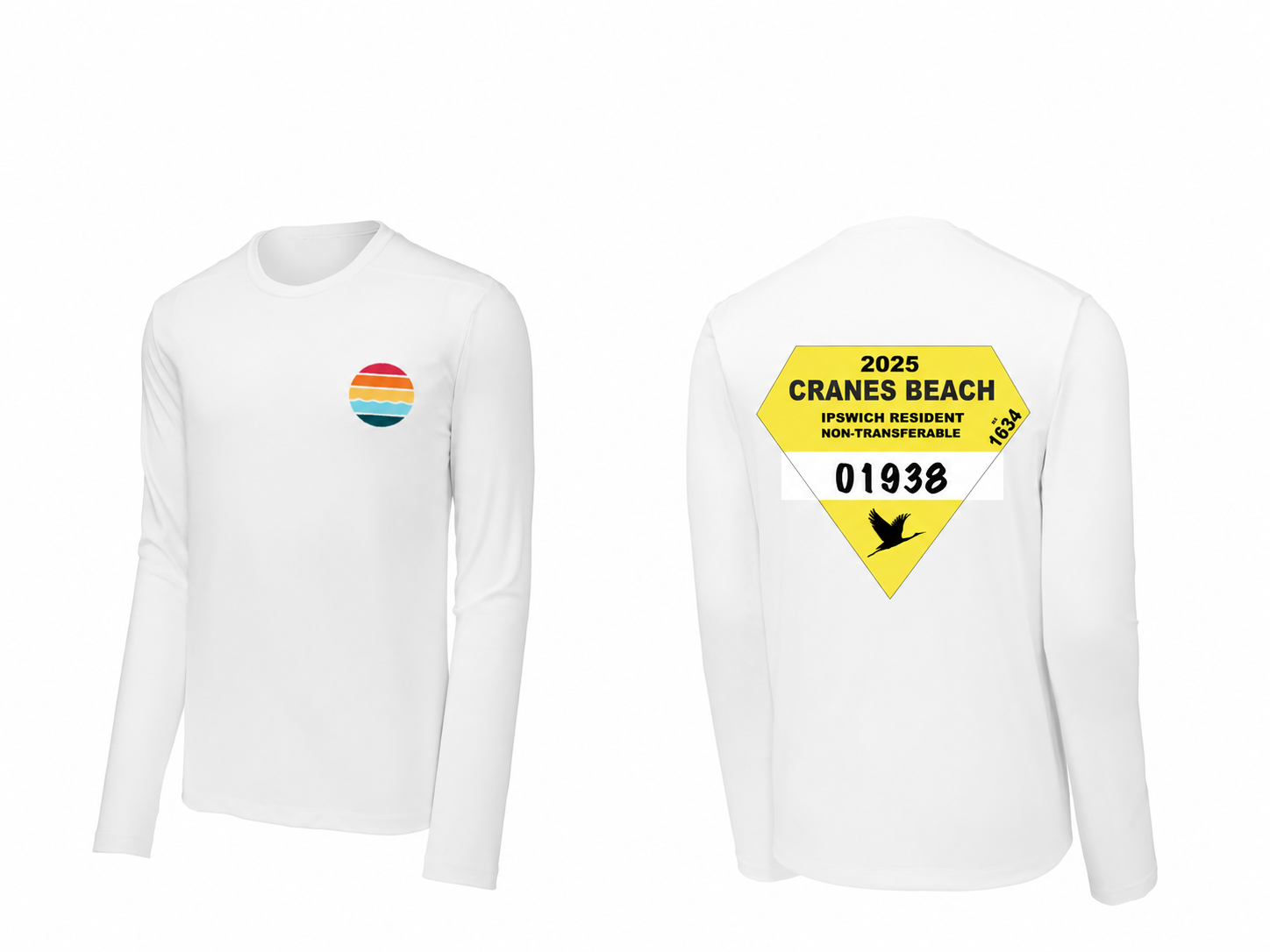 Crane's Beach Sticker Sunshirt UPF Crewneck or Hoodie
