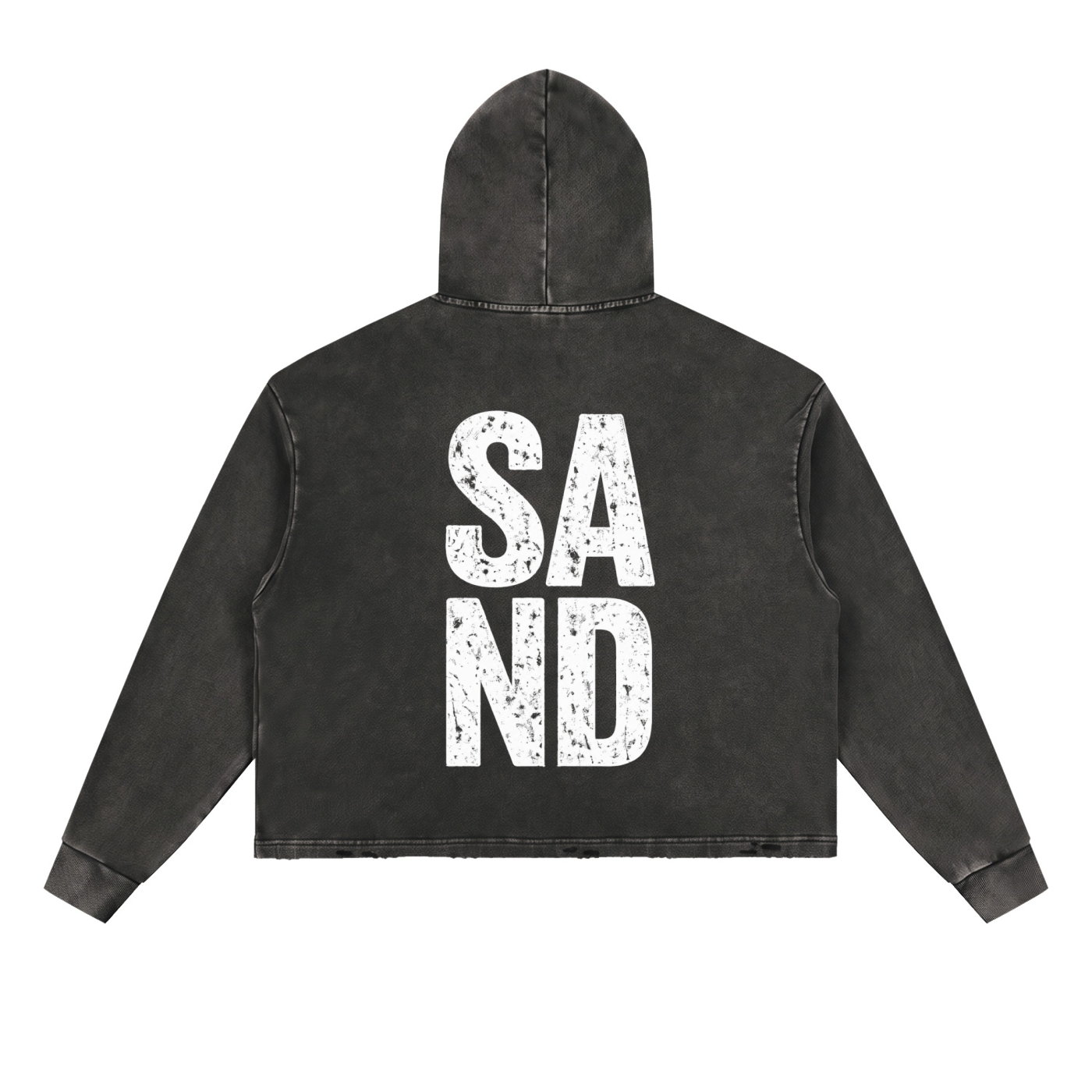 SAND Vintage Washed Frayed-Hem Hoodie