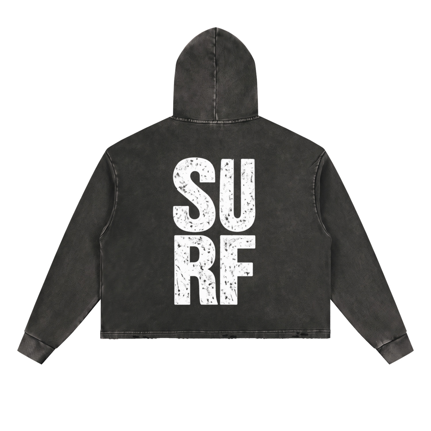 SURF Vintage Washed Frayed-Hem Hoodie