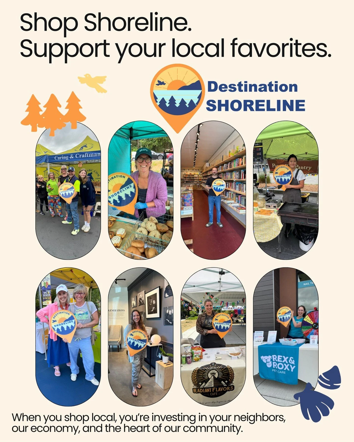 ✨ Support Shoreline Small Businesses with Your Holiday Dollars! ✨
When you shop local, you&rsquo;re investing in your neighbors, our economy, and the heart of our community. If every adult in Shoreline spent just $100 more locally each year, nearly $