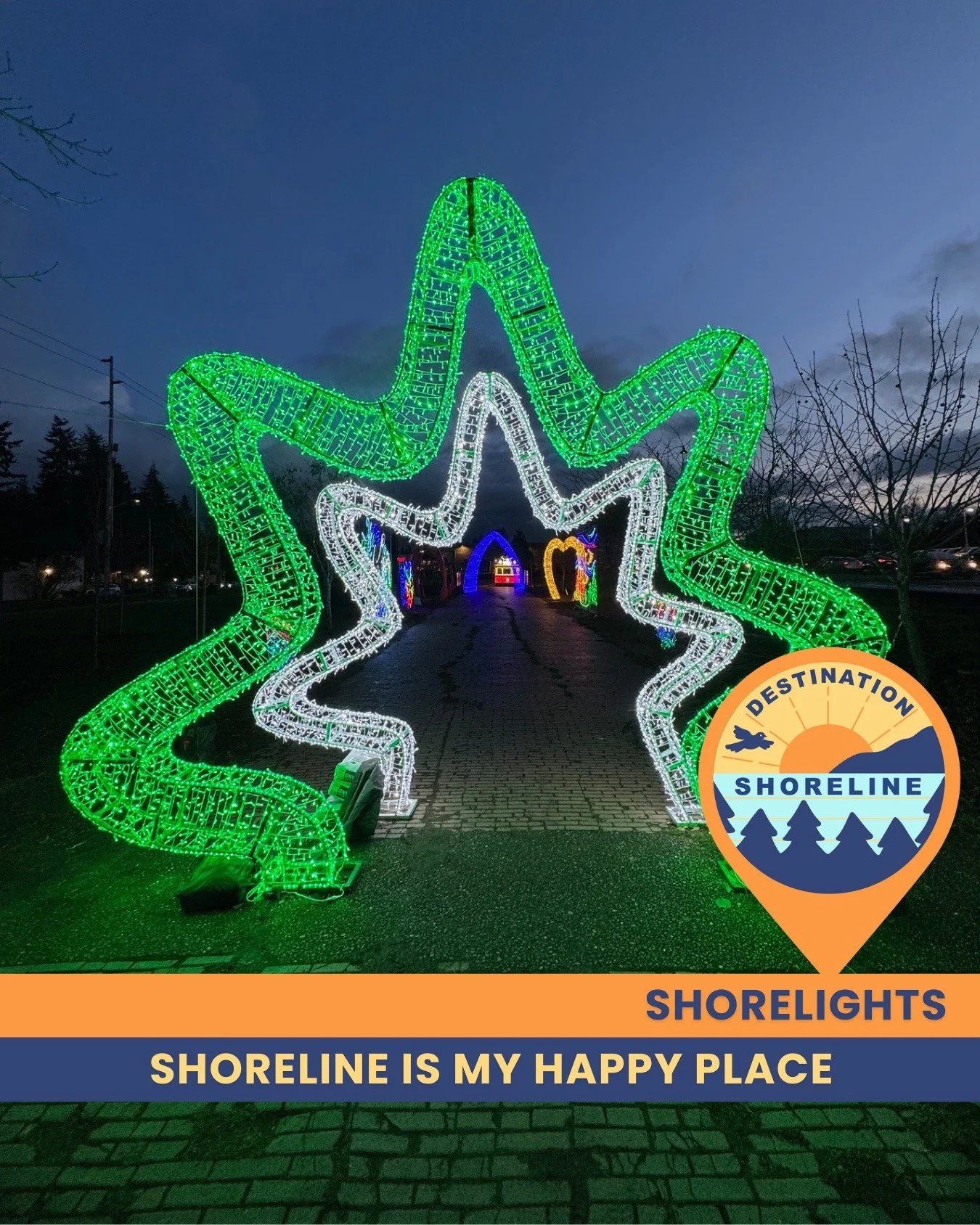#ShorelineIsMyHappyPlace &ndash; Shorelights

Celebrate the magic of the season at ShoreLights, a free, family-friendly holiday lights experience located near Shoreline City Hall. Wander through a sparkling winter wonderland filled with glowing insta
