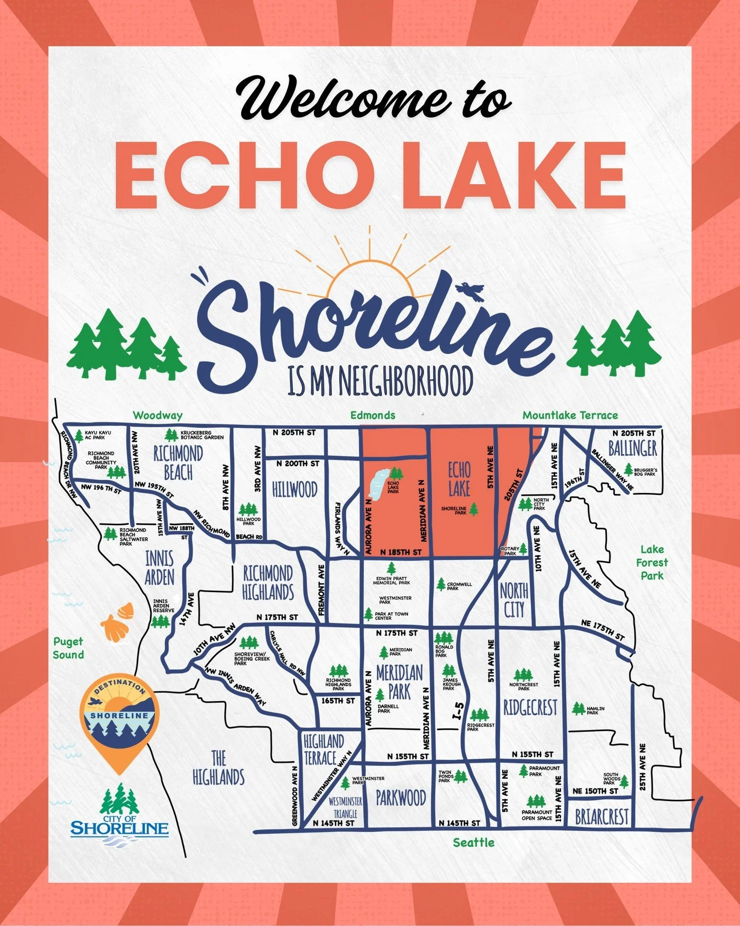 Shoreline Is My Neighborhood - Where is the Echo Lake Neighborhood?
Echo Lake sits in Shoreline&rsquo;s center-west and has a lively, connected energy that residents really love. Anchored by its namesake lake, the neighborhood blends comfortable resi