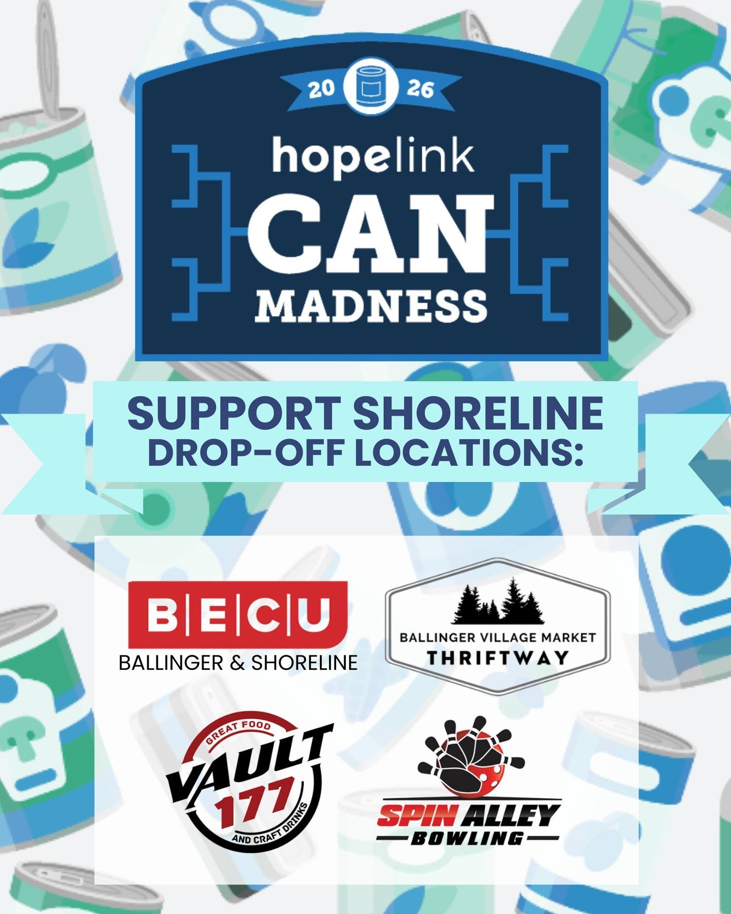 Fight Hunger with Hopelink @hopelinkhelps ! This March, businesses and community groups of all sizes are collecting food and funds to support Hopelink, in Hopelink&rsquo;s annual Can Madness tournament. Teams are facing off in weekly one-on-one match