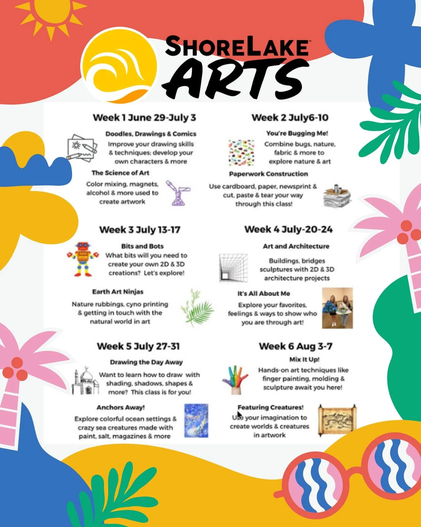 Summer Camps from @shorelakearts ! Do you have a young artist in your life in need of awesome plans this summer? Sign them up for one (or all) of the incredible summer camps available this summer from ShoreLake Arts! These camps will keep your kids e