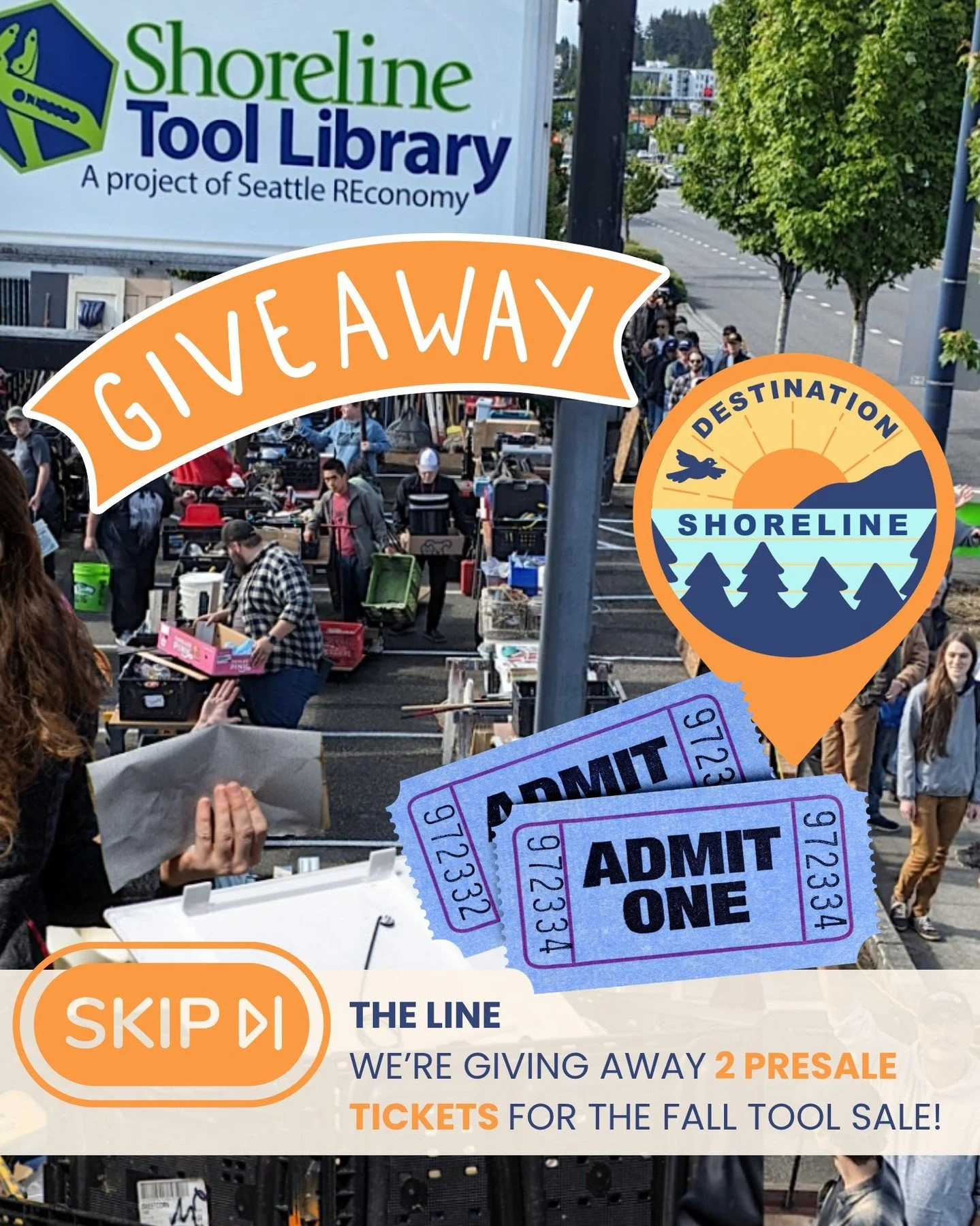 GIVEAWAY: Skip the line at the Shoreline Tool Library Fall Tool Sale!

The Shoreline Tool Library&rsquo;s Fall Tool Sale is happening Saturday, September 19, and Destination Shoreline is giving away TWO presale tickets!

We&rsquo;re taking nomination