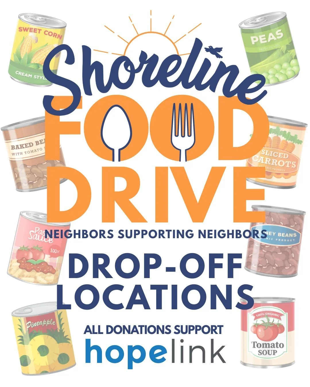 Look for the &ldquo;Shoreline Food Drive&rdquo; signs around town or find a convenient drop-off location near you at: www.destinationshoreline.com/2026fooddrive

Thank you to our 2026 Shoreline Food Drive Donation Sites:

Ballinger Thriftway
20150 Ba