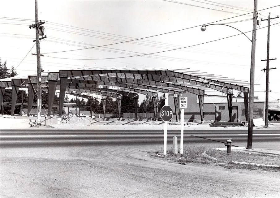 August 1962. Construction of Highland Ice Arena on Aurora Avenue in August 1962.
