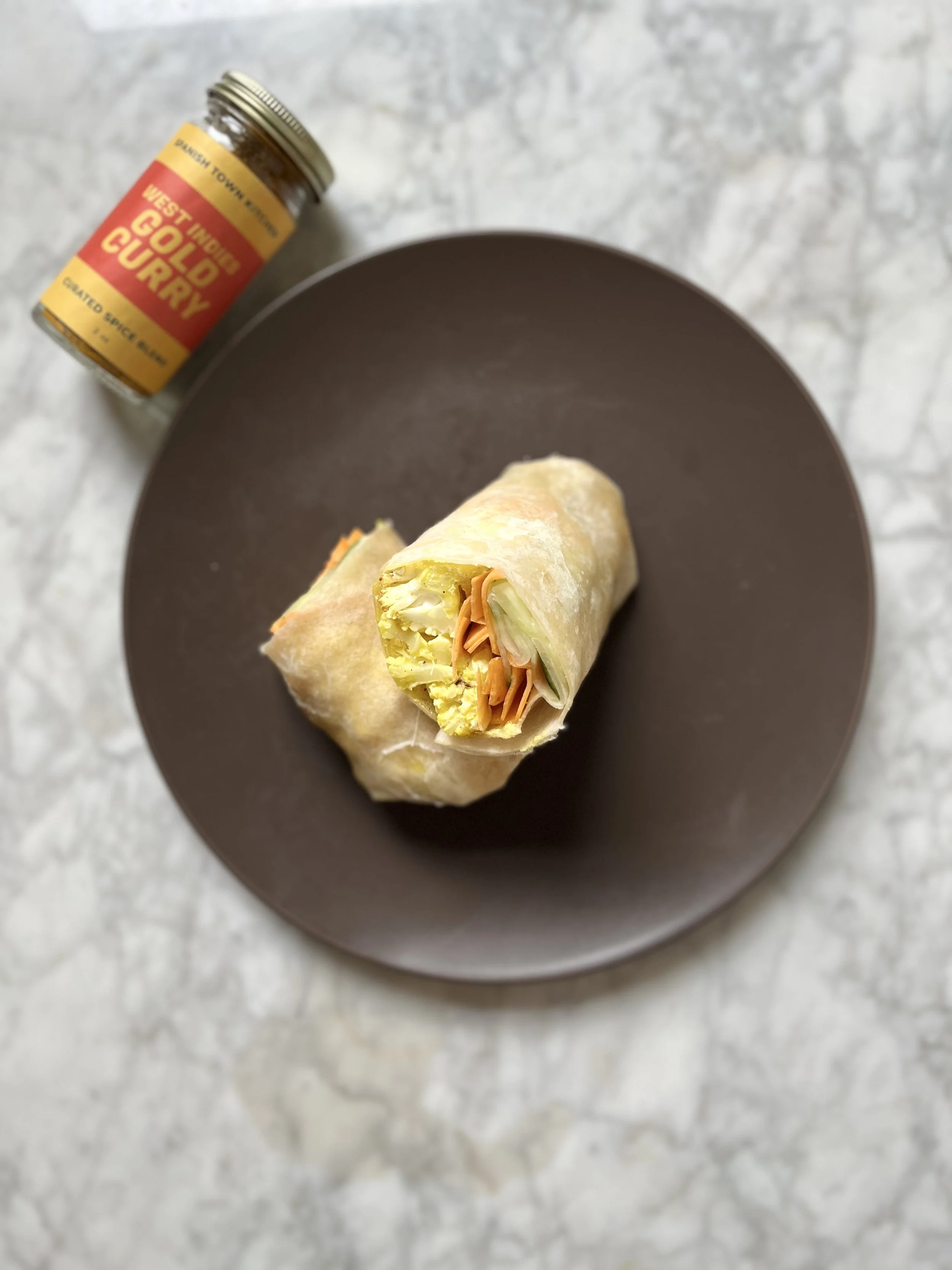 Curry-Spiced Roasted Cauliflower Wraps