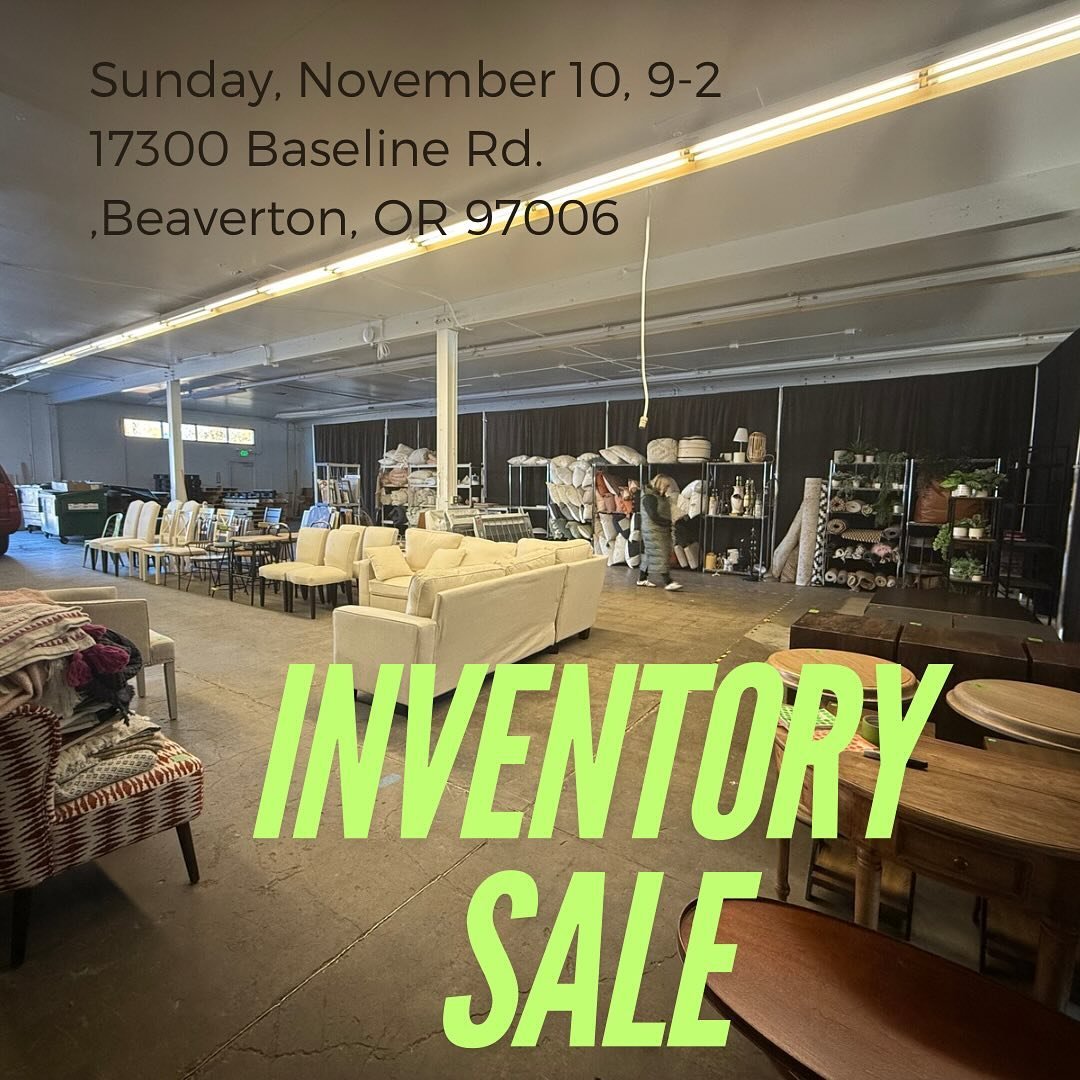 Join us for our inventory sale this Sunday, Nov. 10th 9-2
Couches, chairs, end tables, lamps, rugs, bedding, throw pillows and more!