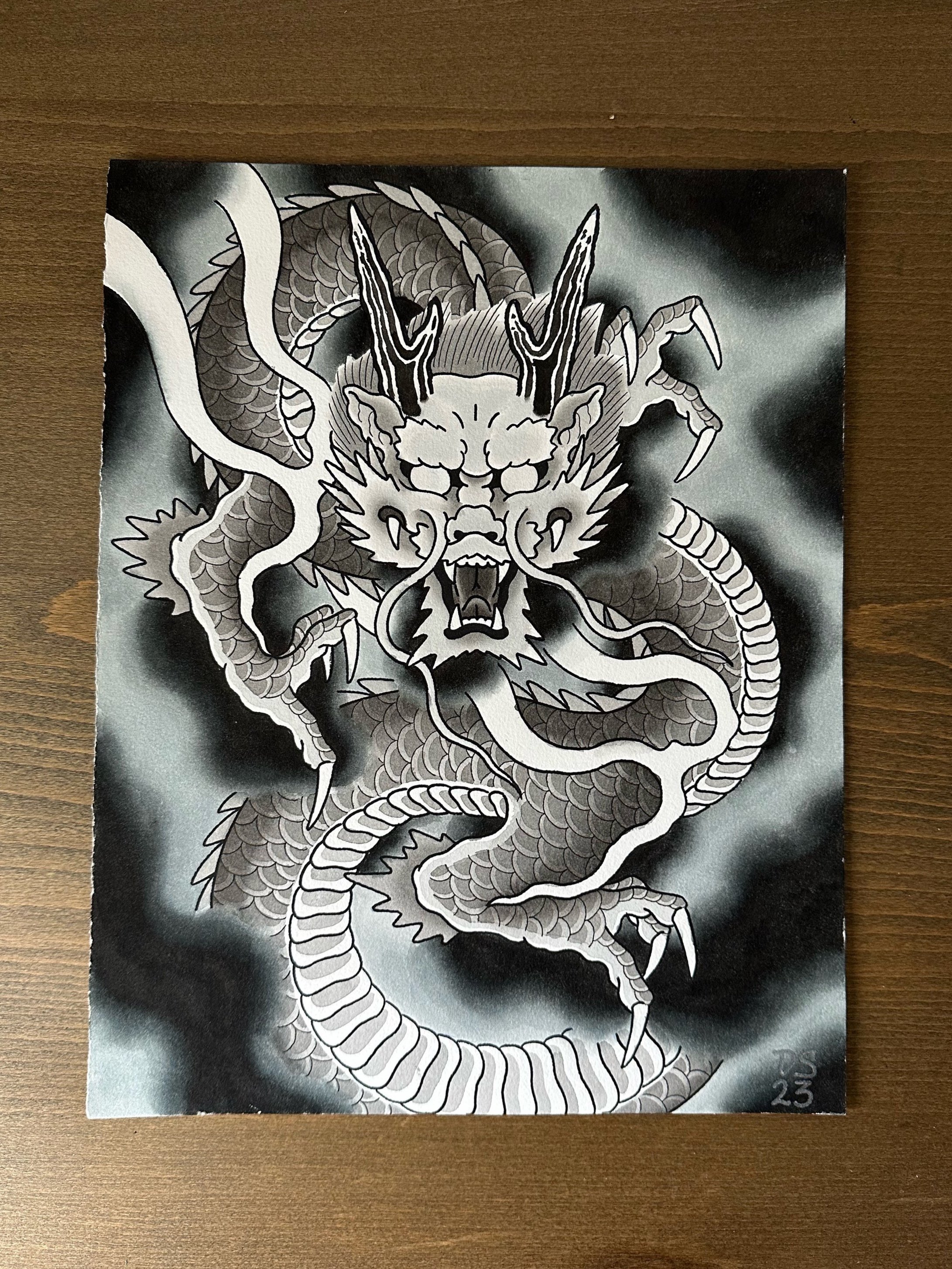 11x14in Original Painting: Dragon 2