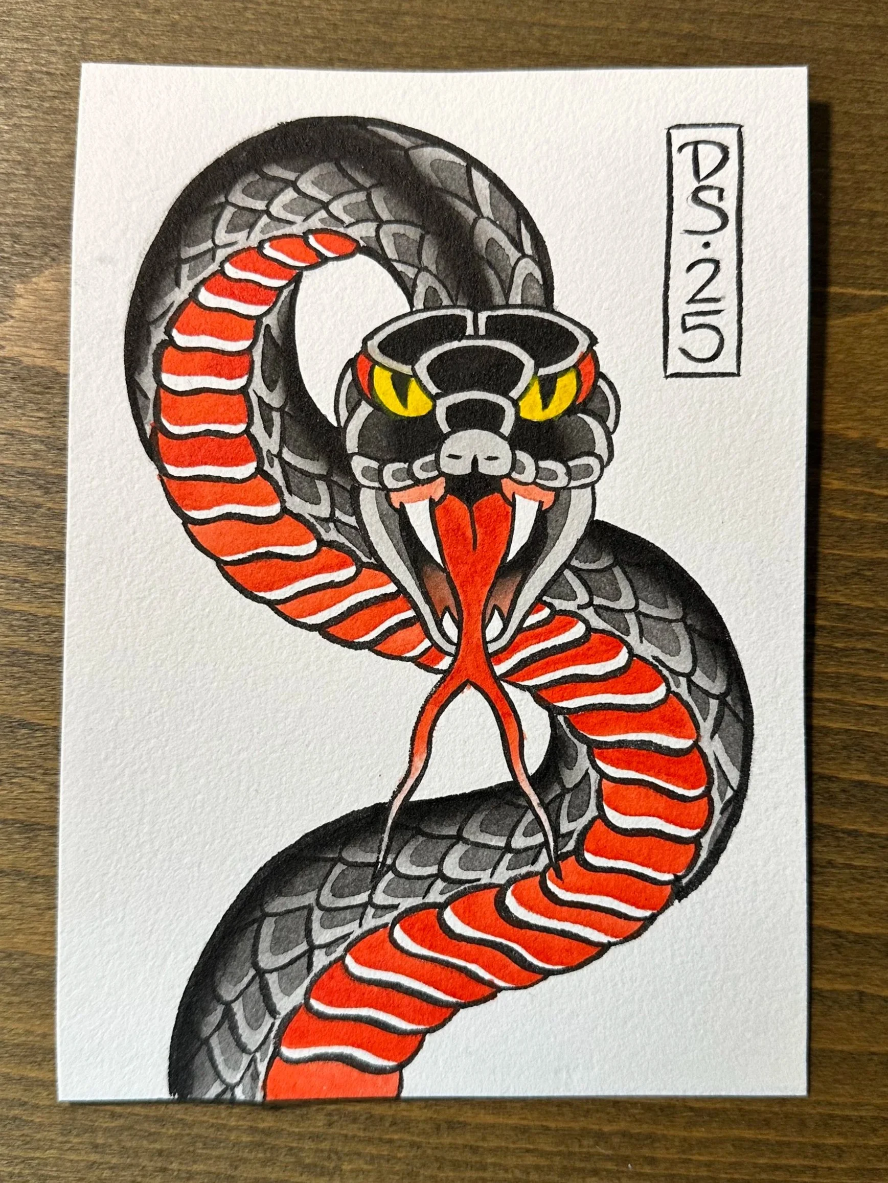 5x7in Original Painting: Snake