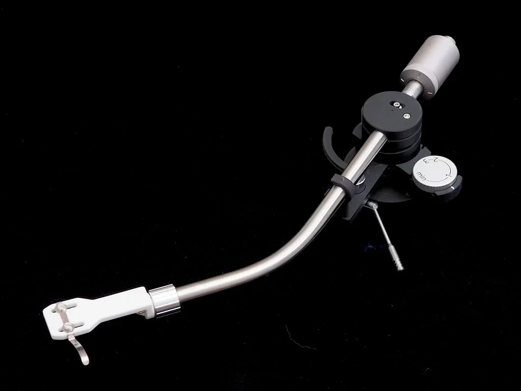 Korf TA-SF9R 9-inch tonearm with curved stainless-steel arm tube and removable headshell.