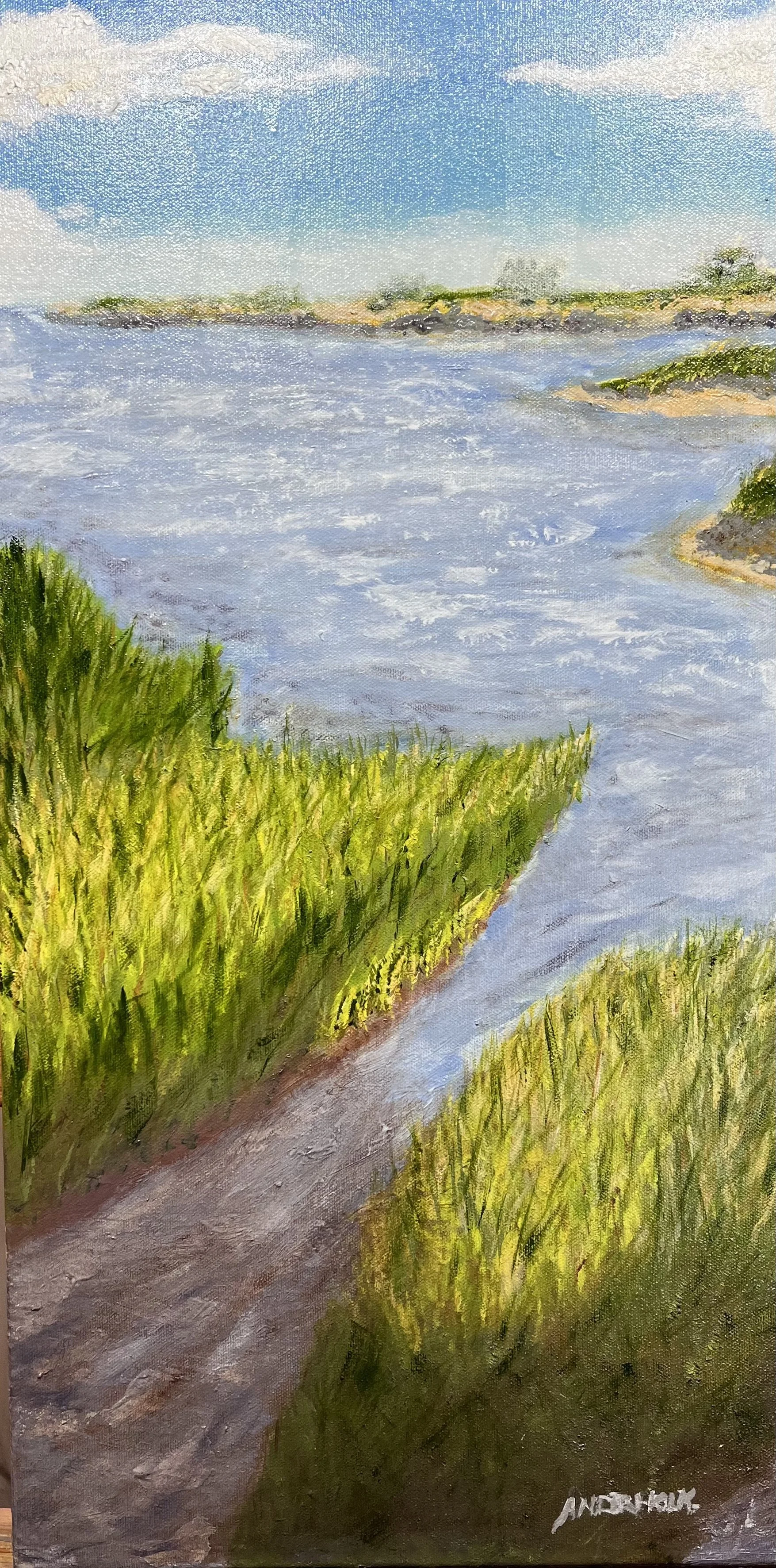  Tidal River at Cape Porpoise   
Framed, Oil on canvas.  12x24  
SOLD