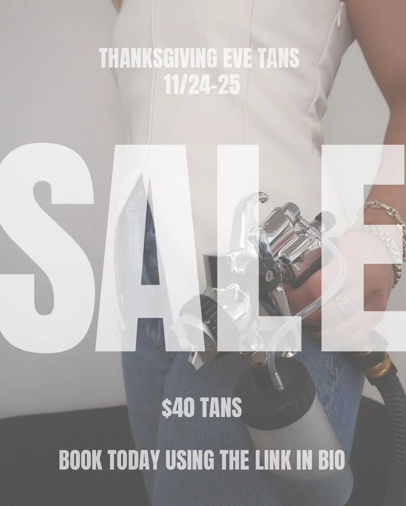 Get your thanksgiving &amp; thanksgiving eve spray tans on SALE!!!🦃🤎

When you book for 11/24 or 11/25, ALL types of tans will be $40!
Book as normal on my site, discounts will be accounted for at checkout.

Located in St James📍@fusionhairsalonny