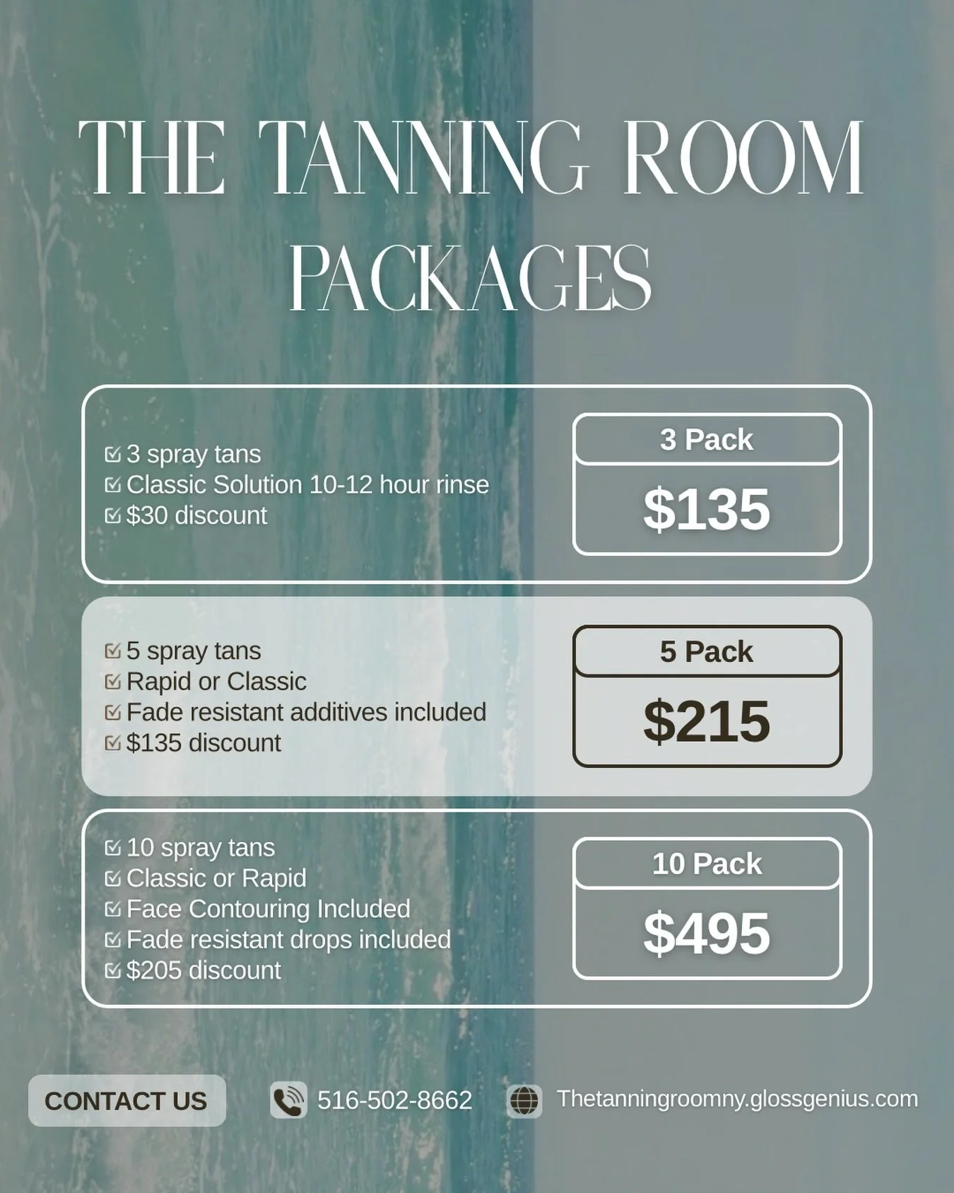 Glow packages have arrived 📦✨🤎

The perfect option for brides, routine spray tan babes, or gifting your favorite glow lover 🫶🏼

Your package total goes directly toward your appointments, making it easier (and cheaper 😉) to keep your glow going y