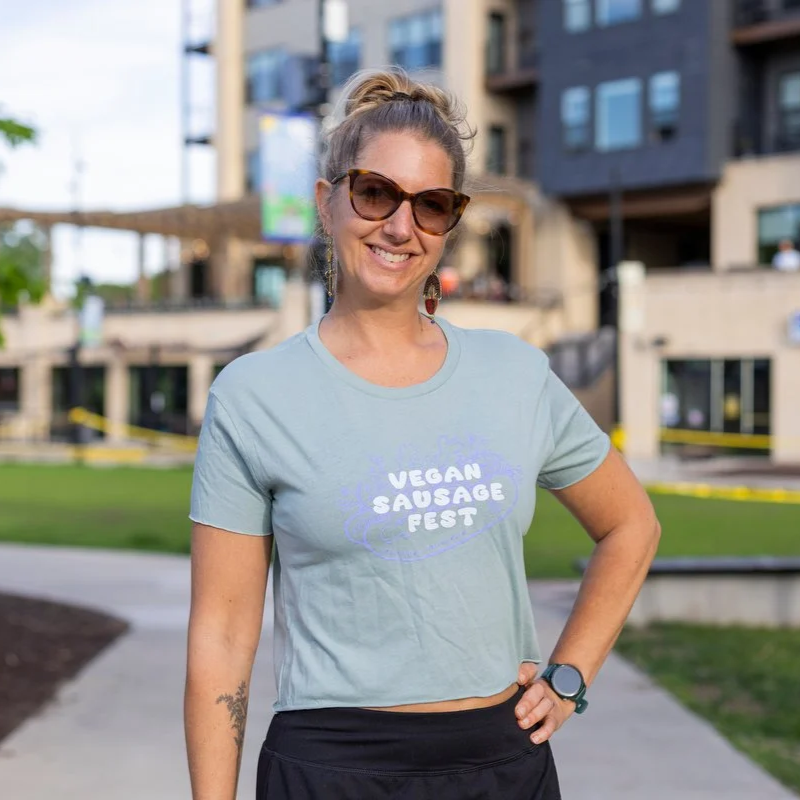 Vegan Sausage Fest Women's Crop Top - Mint Green