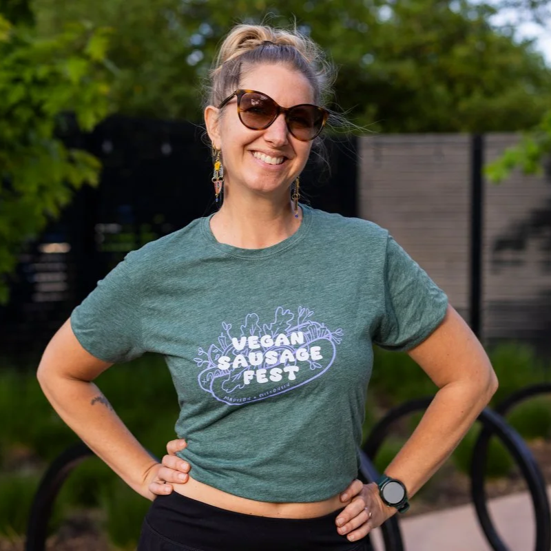 Vegan Sausage Fest Women's Crop Top - Green