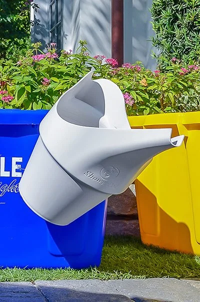 White greige recycling bin for water
