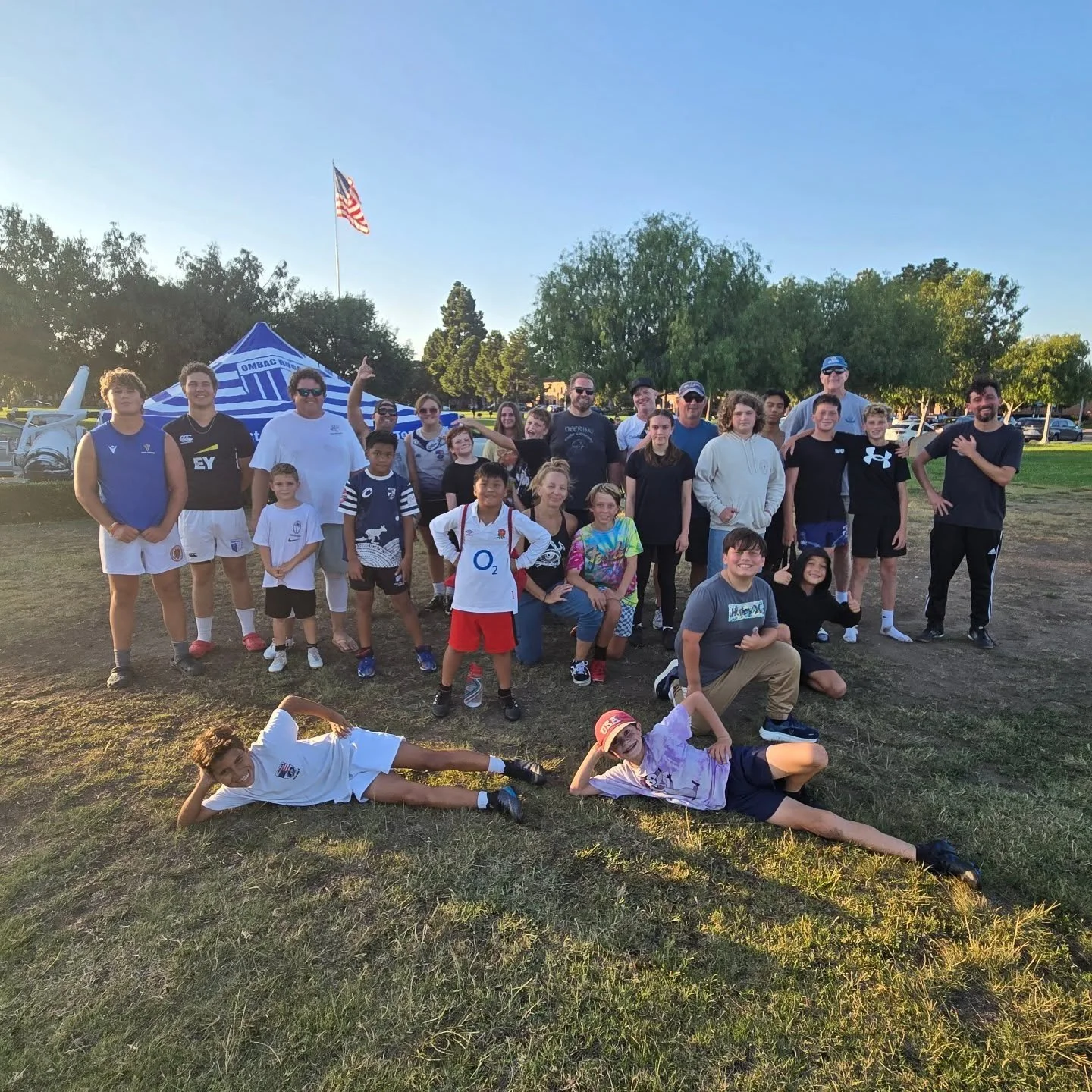A glorious evening for some touch rugby. Every Tuesday at 5pm, Liberty Station. Come on down!