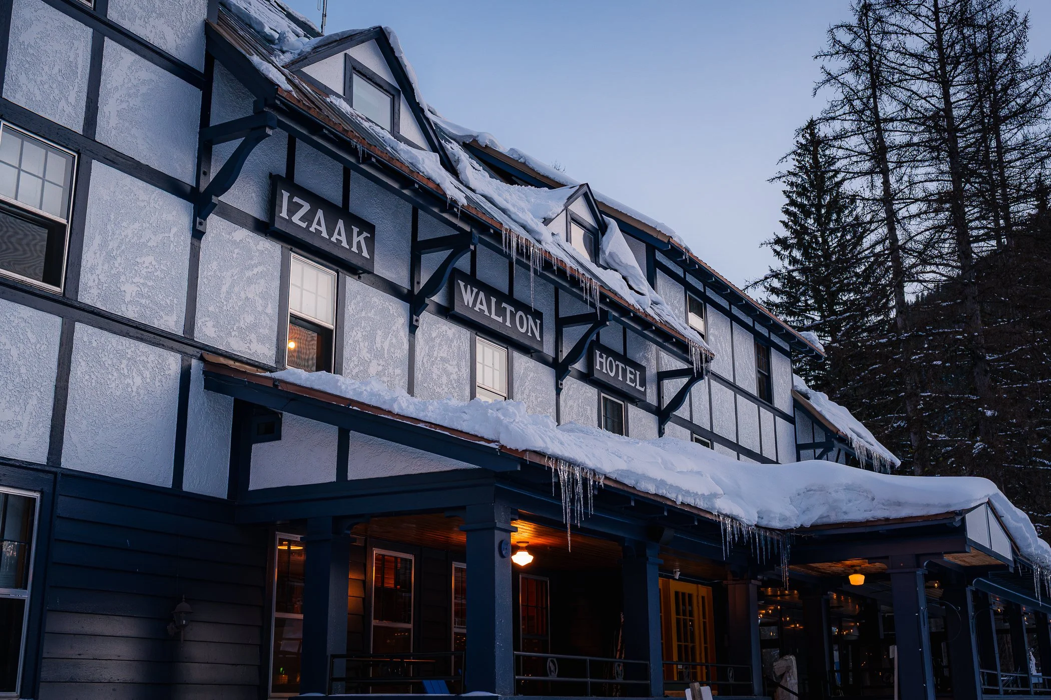 Exterior shot of Izaak Walton Inn now LOGE, Glacier from a winter weekend visit