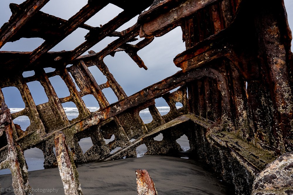 "Interior" of what is left of the Peter Iredale - 2 March 2024