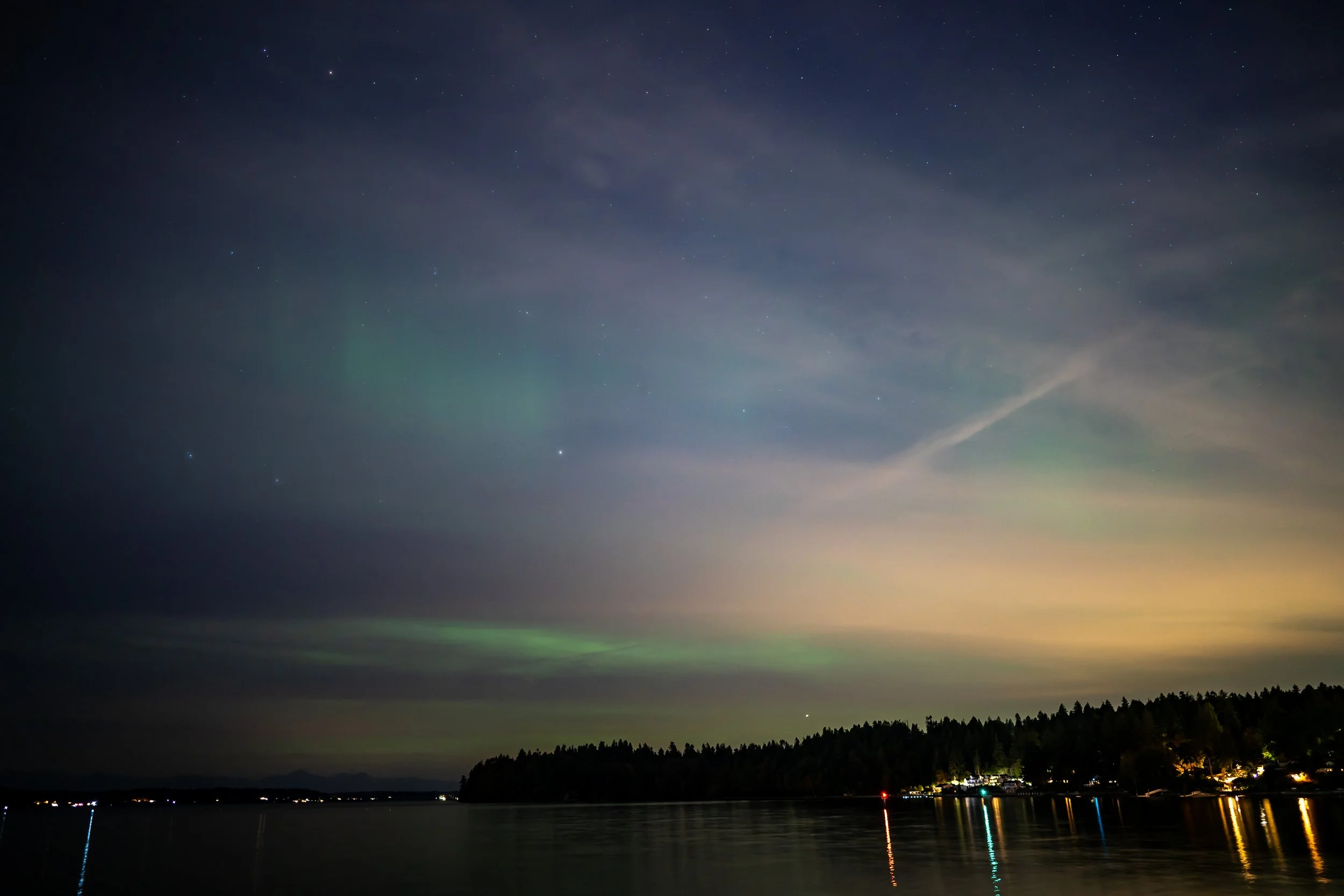 From the Port of Olympia.  It would have been really spectacular without the clouds - 10 October 2024