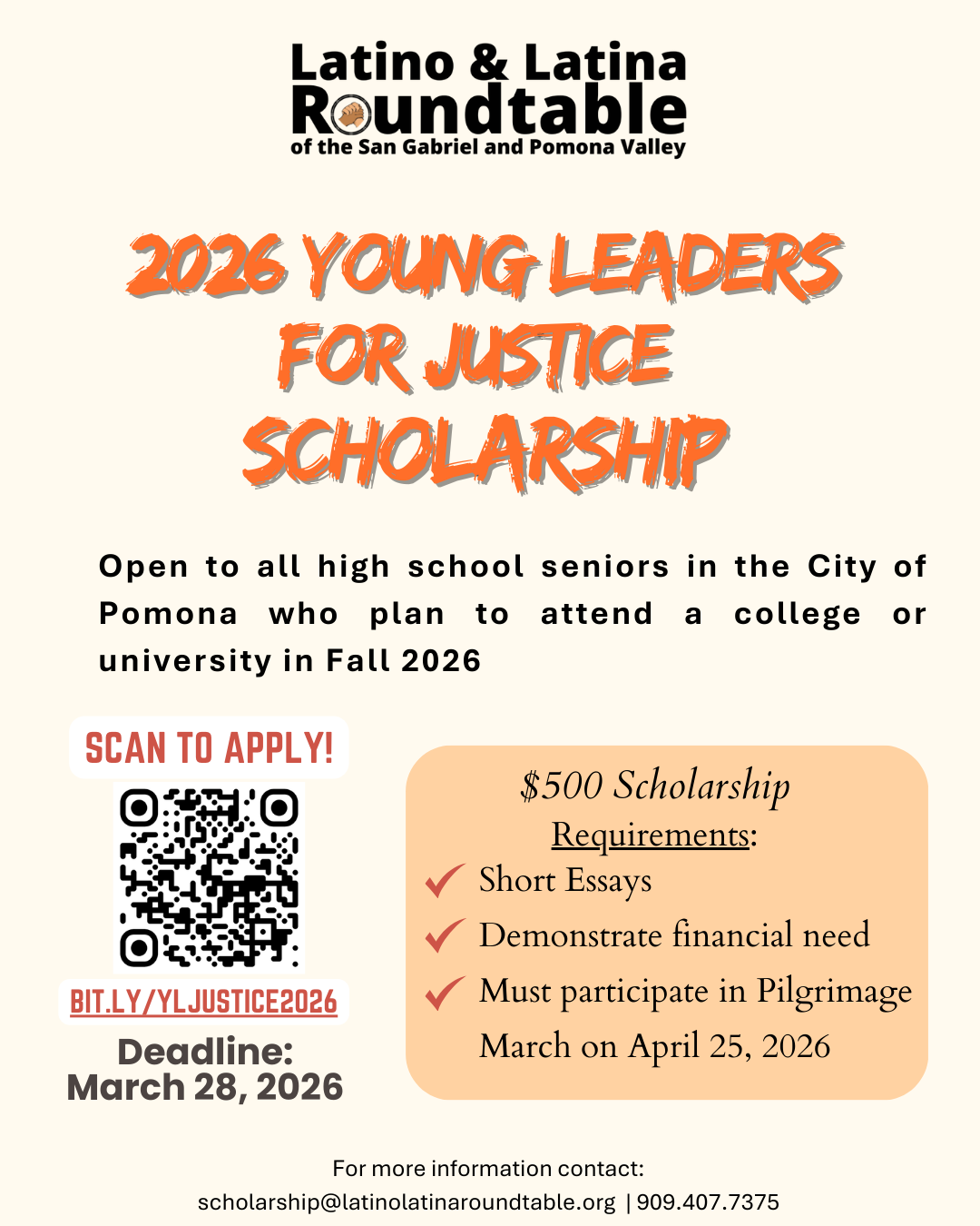 2026 Young Leaders for Justice Scholarship