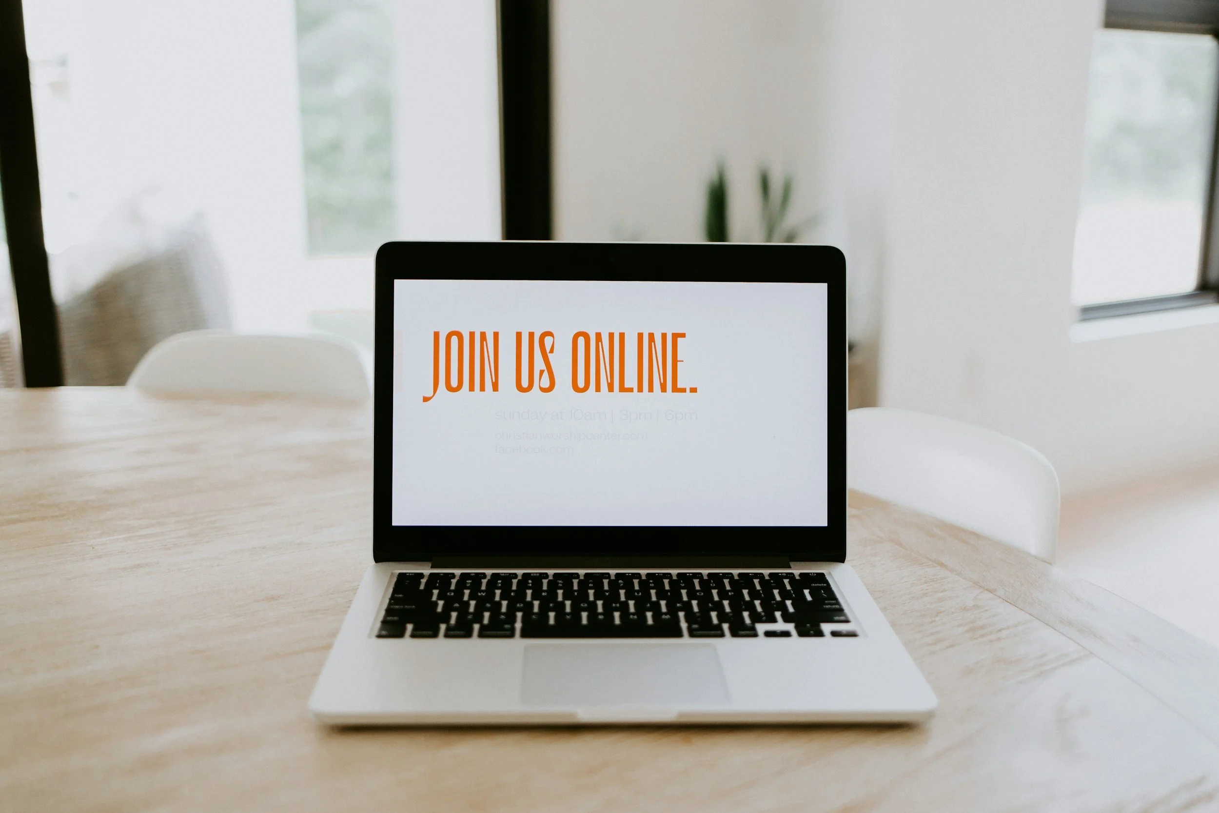 Laptop with join us online