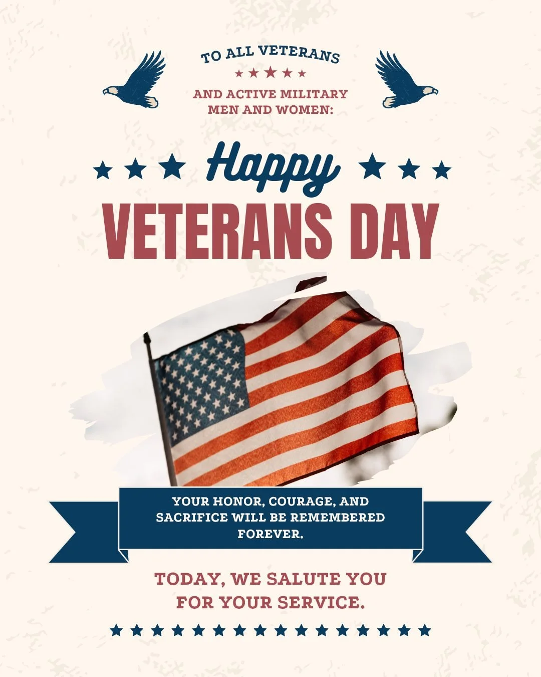 Honoring all who served. Your courage and sacrifice will never be forgotten. ❤️🤍💙 #VeteransDay