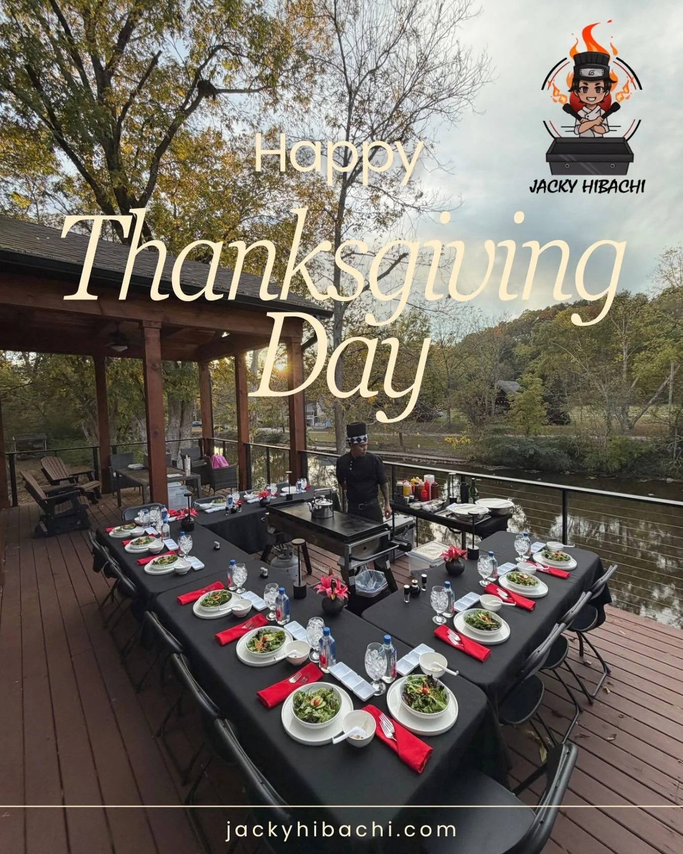 From our table to yours, Happy Thanksgiving from Jacky Hibachi LLC.
May your day be filled with joy, good food, and a grateful heart as we remember to give thanks to God.