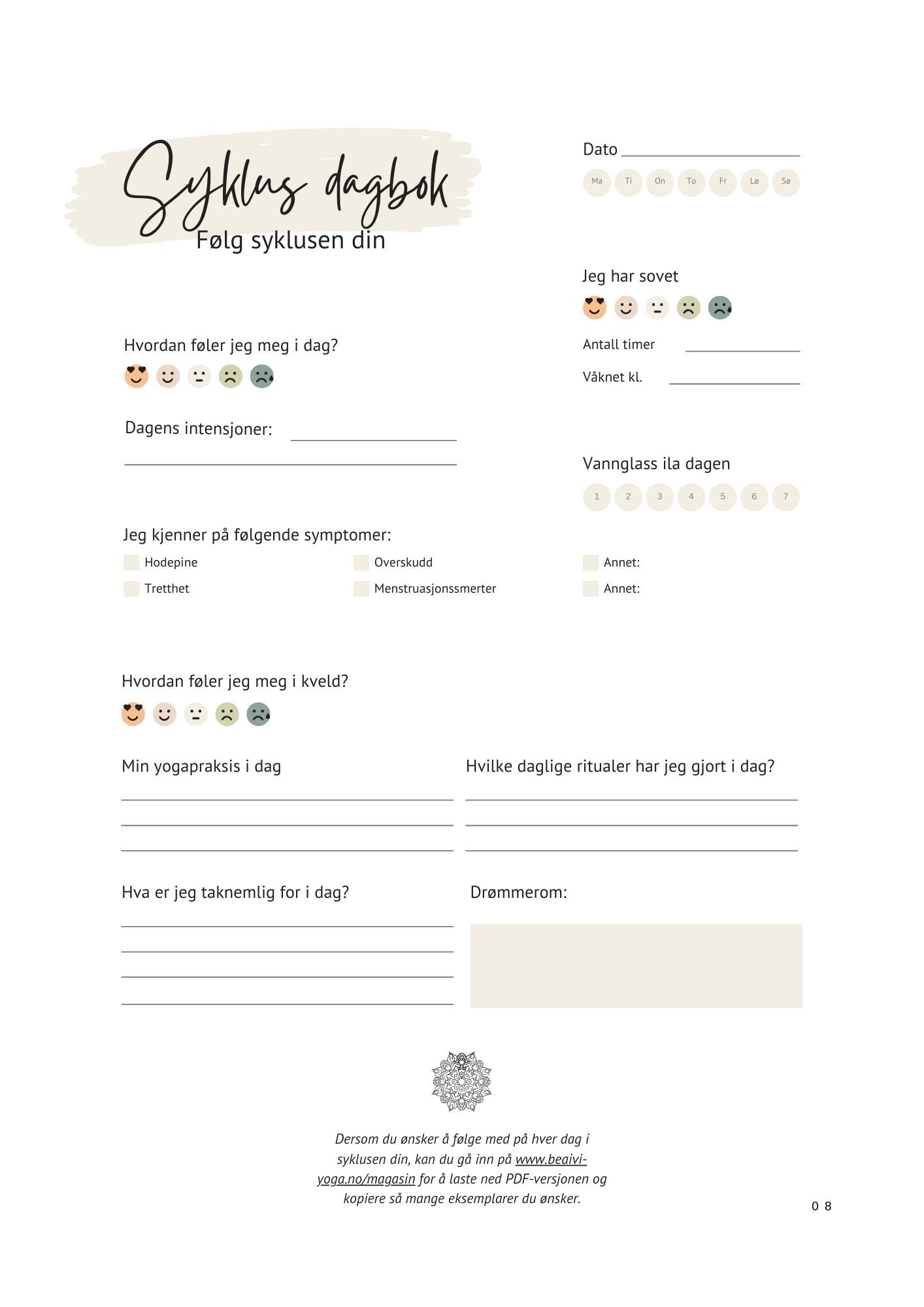 Gratis nedlastning - syklusdagbok