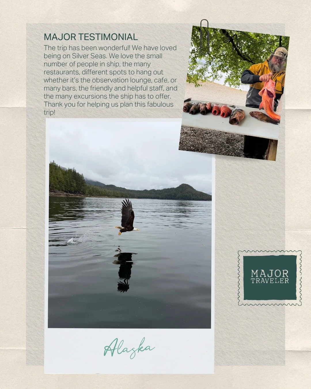 Alaska was their dream. Emma made it theirs, not a mainstream version, but a customized trip designed around exactly who they are.

A journey through Denali National park, the Gold Star Alaskan Railway and onto a Silversea cruise. A trip full of bear