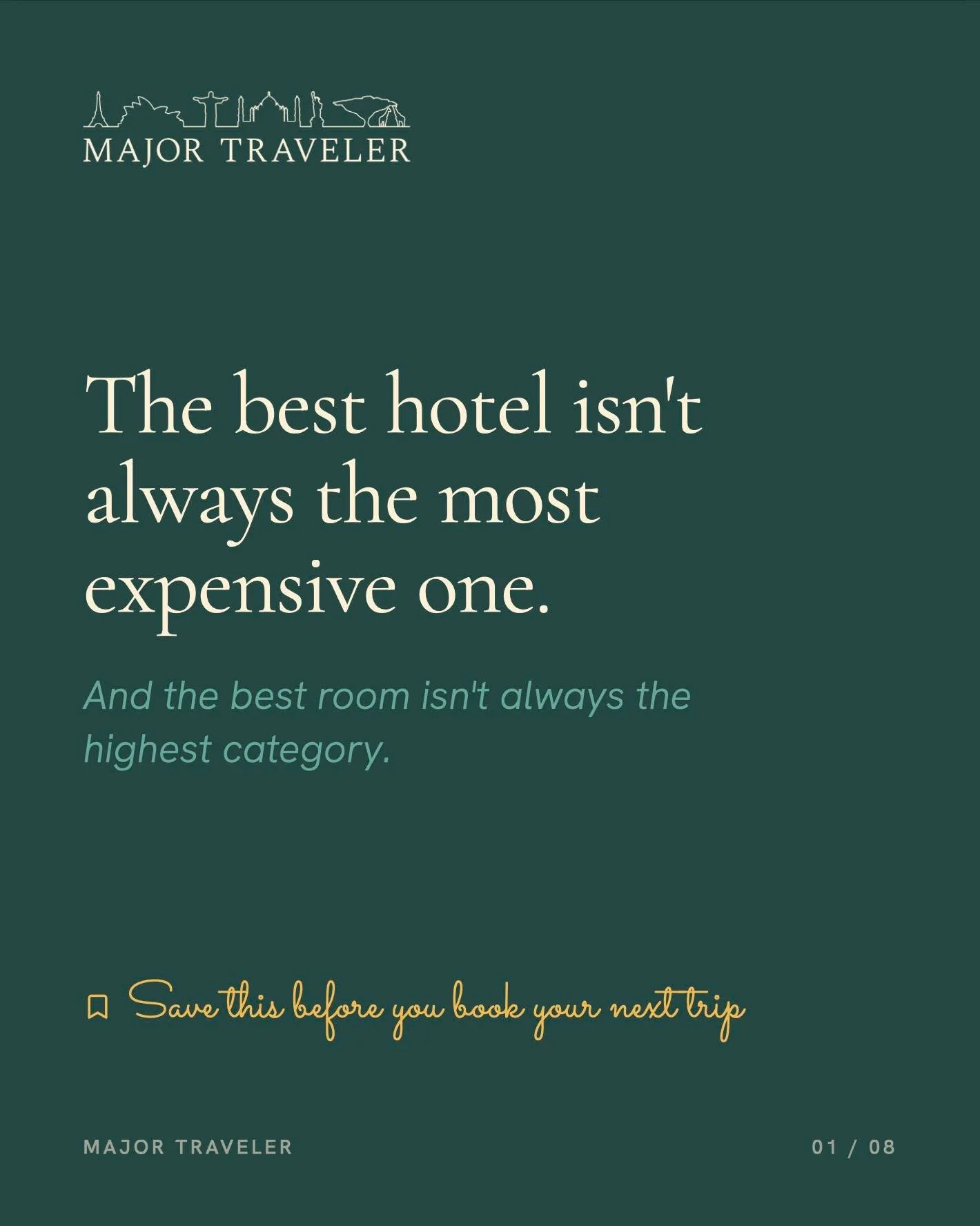 The best hotel isn't always the most expensive one.

And the best room isn't always the highest category.

Here's how we help clients decide what's actually worth it, and what isn't 👇

The secret is in the match.

🔗 Link in bio to get started.

#Ma