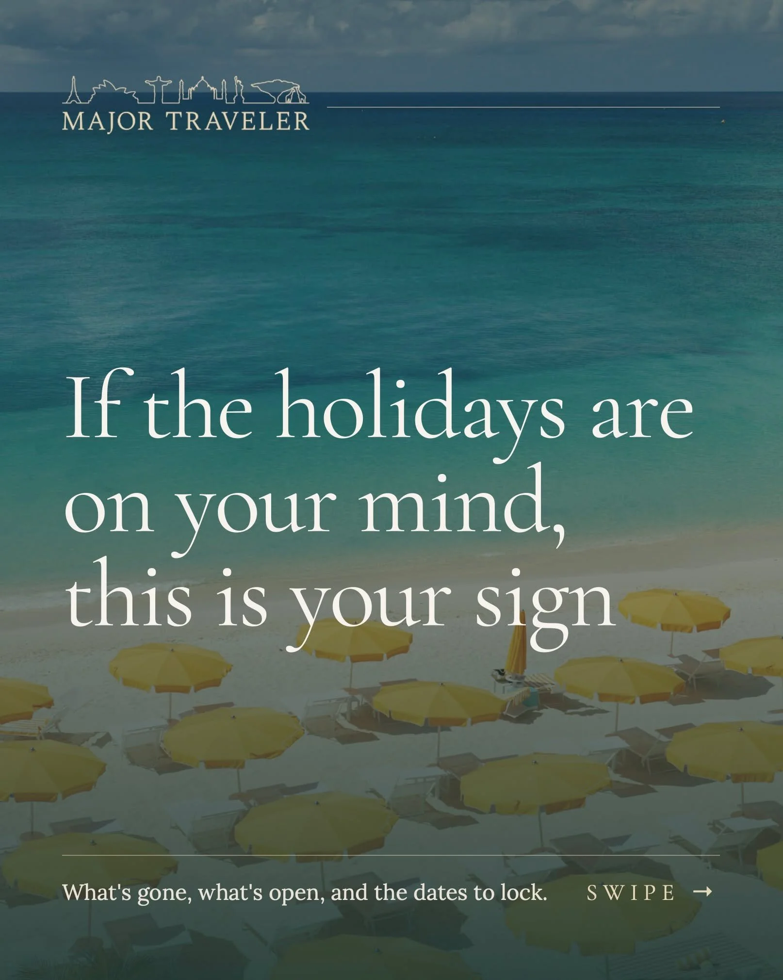 If a warm getaway for the holidays is on your mind, this is your sign.

The best festive weeks, Christmas and New Year's, sell out 6 to 8 months ahead. Some resorts are already waitlisting.

Inside this carousel:
&rarr; What's already gone
&rarr; Whe