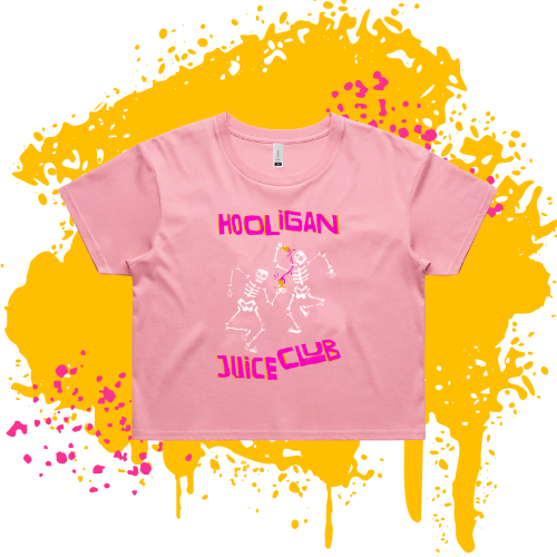 Pink Skelly Crop Top
